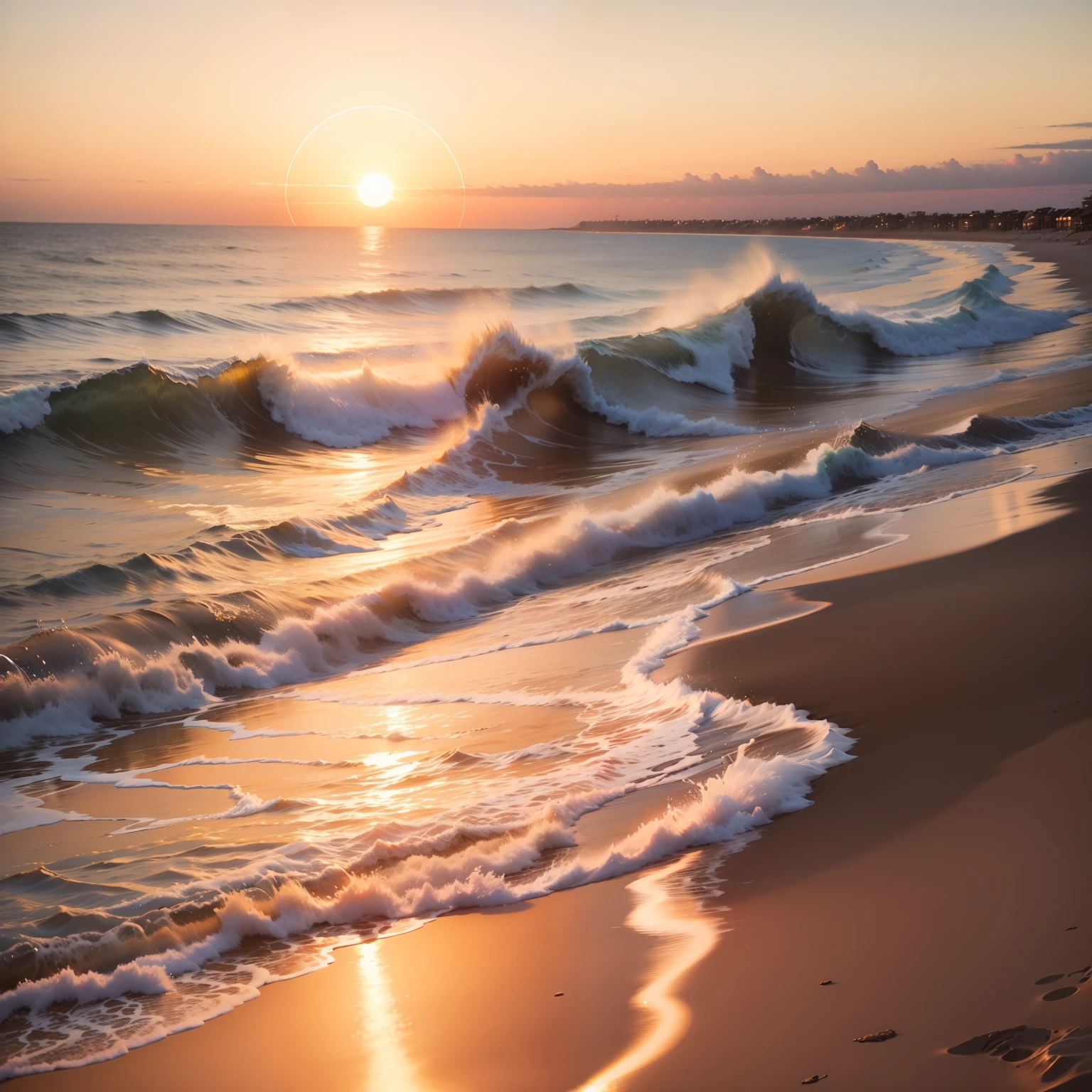 Golden hour of the beach during the sunset,masterpiece