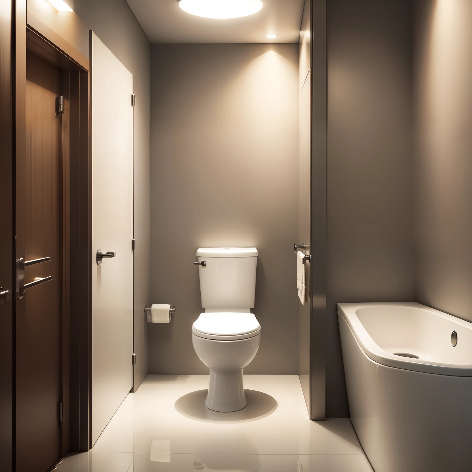 Toilet in luxurious bathroom with led lighting in the toilet
