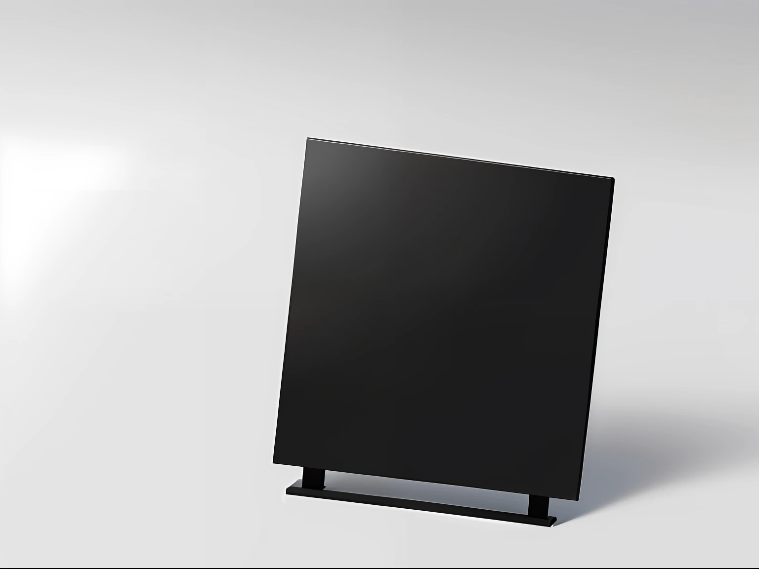 Empty white space。There is a black wooden sign with nothing written on it。