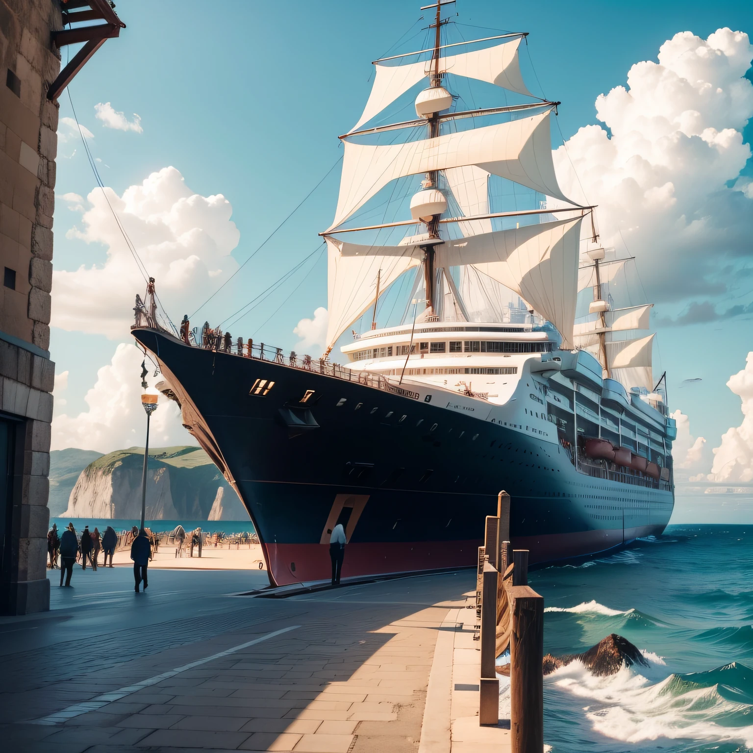 Finally, the ship arrived at the port and the group went on board. The sea was calm and the voyage was uneventful. As they moved away from the coast, the group was able to admire the beauty of the Cantabrian Sea and the north coast of the Iberian Peninsula