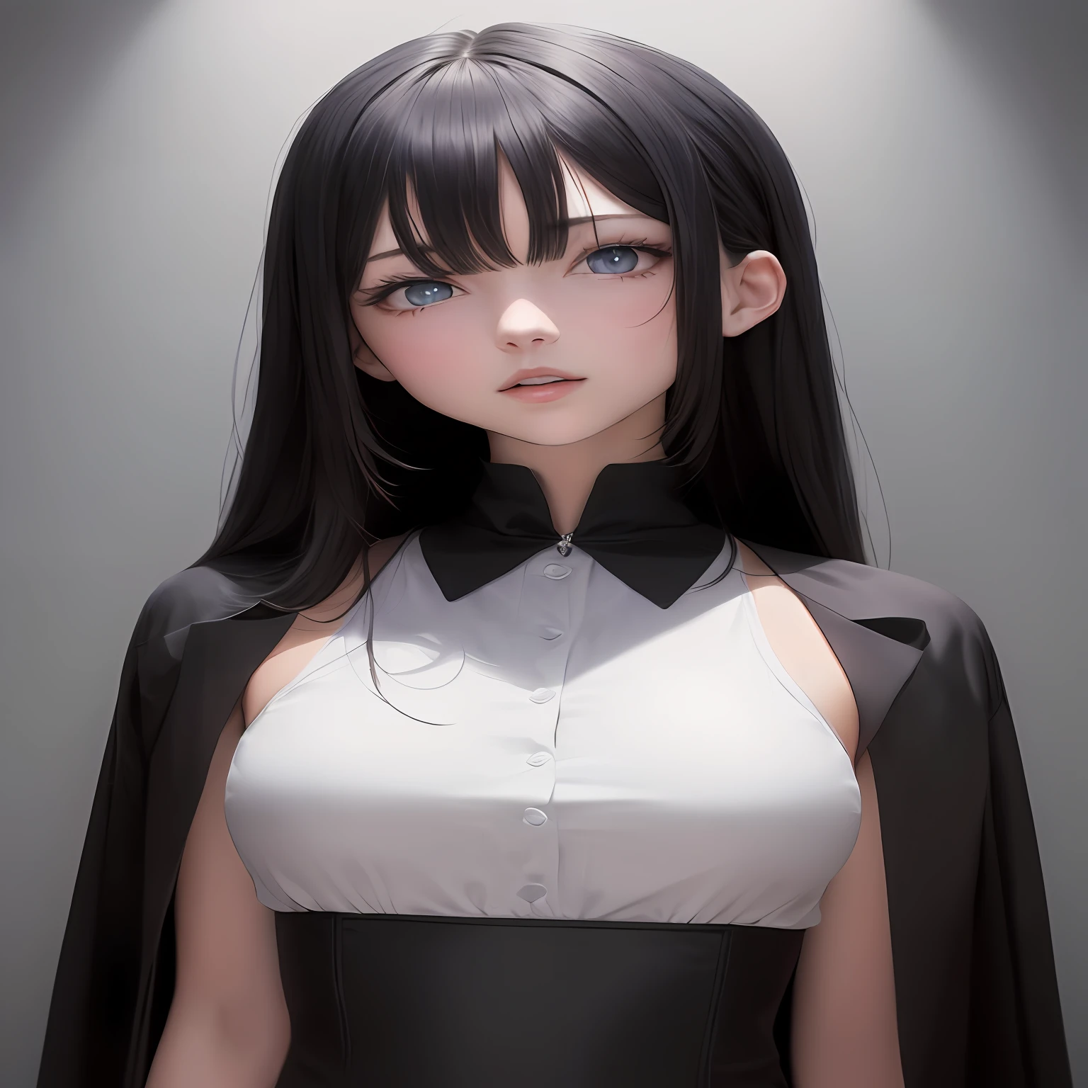 Garota de anime total nua cabelos pretos