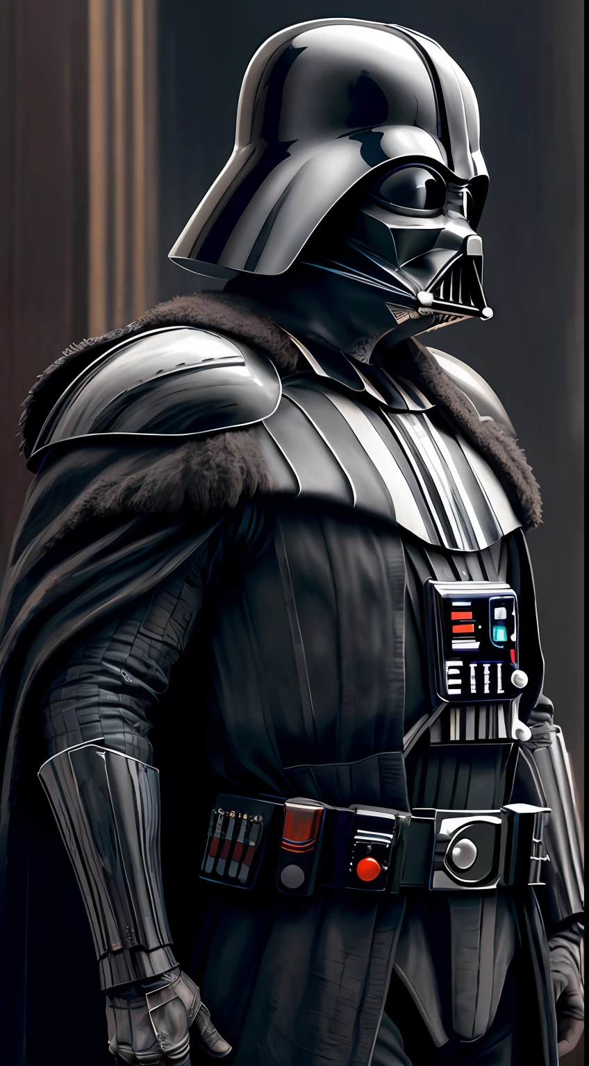 (realistic:1.3), intricate details,painting \(artwork\), ((masterpiece,best quality)), ((cinematic light)), Darth Vader, \(style\), detailed armor, detailed helmet