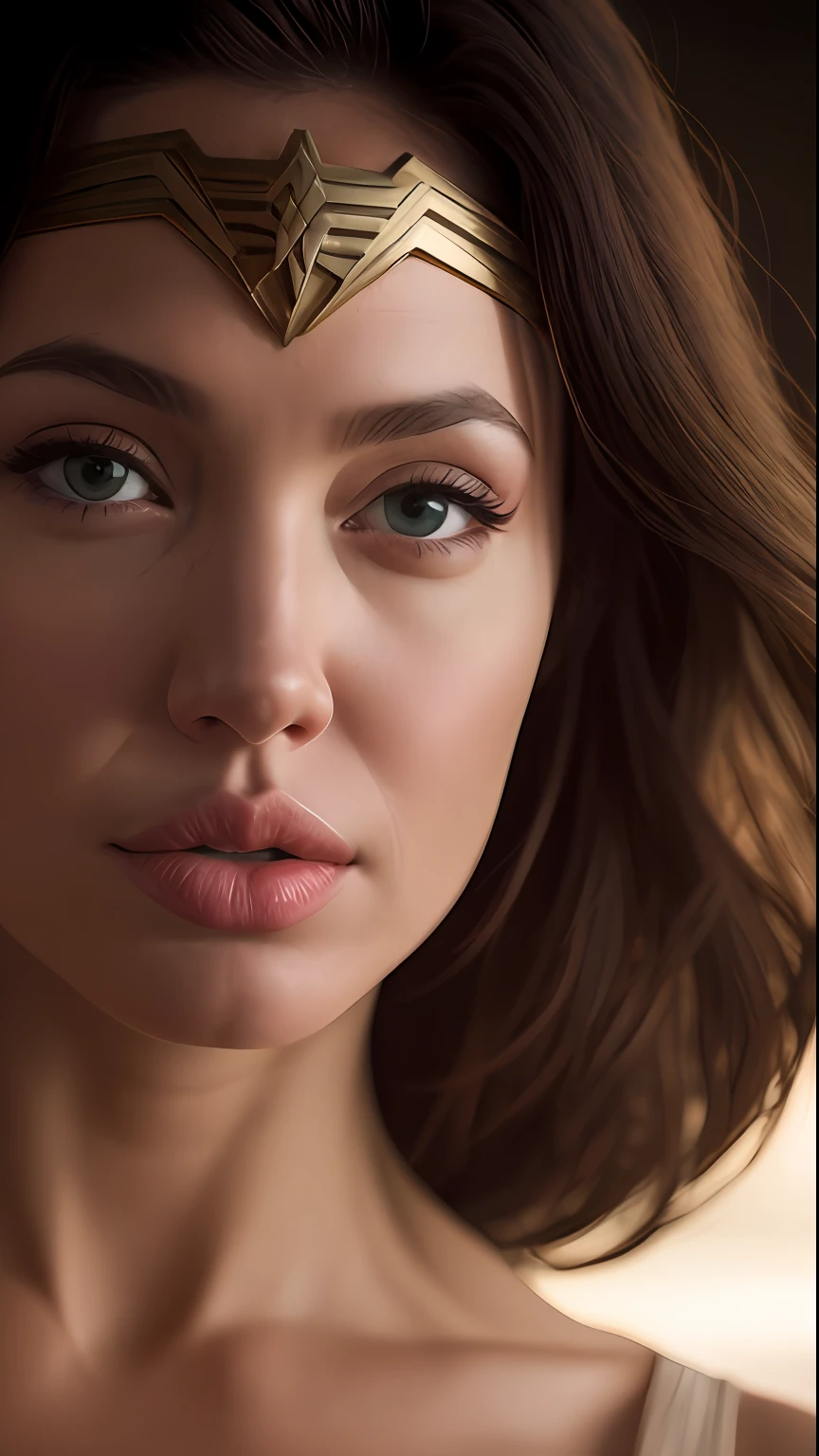 .estilo Tarantino Angelina Jolie como Wonder Woman, 8k, highes definition, rosto detalhado, rosto detalhado, olhos detalhados, traje detalhado, estilo marvel e dc, Hyper-realistic Gesaffelstein's chase style, fotorrealista, cinematic lighthing, atmosfera escura , volumeric lighting, Action Pose, epic scene, muitos detalhes finos, estilo de filme, fotografia, texturas naturais, luz natural, desfoque natural, fotorrealismo, cinematic render, ray tracing, max quality, maximum detail, cinemactic, Efeito de desfoque, Long exposure , 8K, Ultra-HD, natural  lightting, Moody Lighting, cinematic lighthing, hiper-realista, vibrante, 8k, detalhado, ultradetalhe