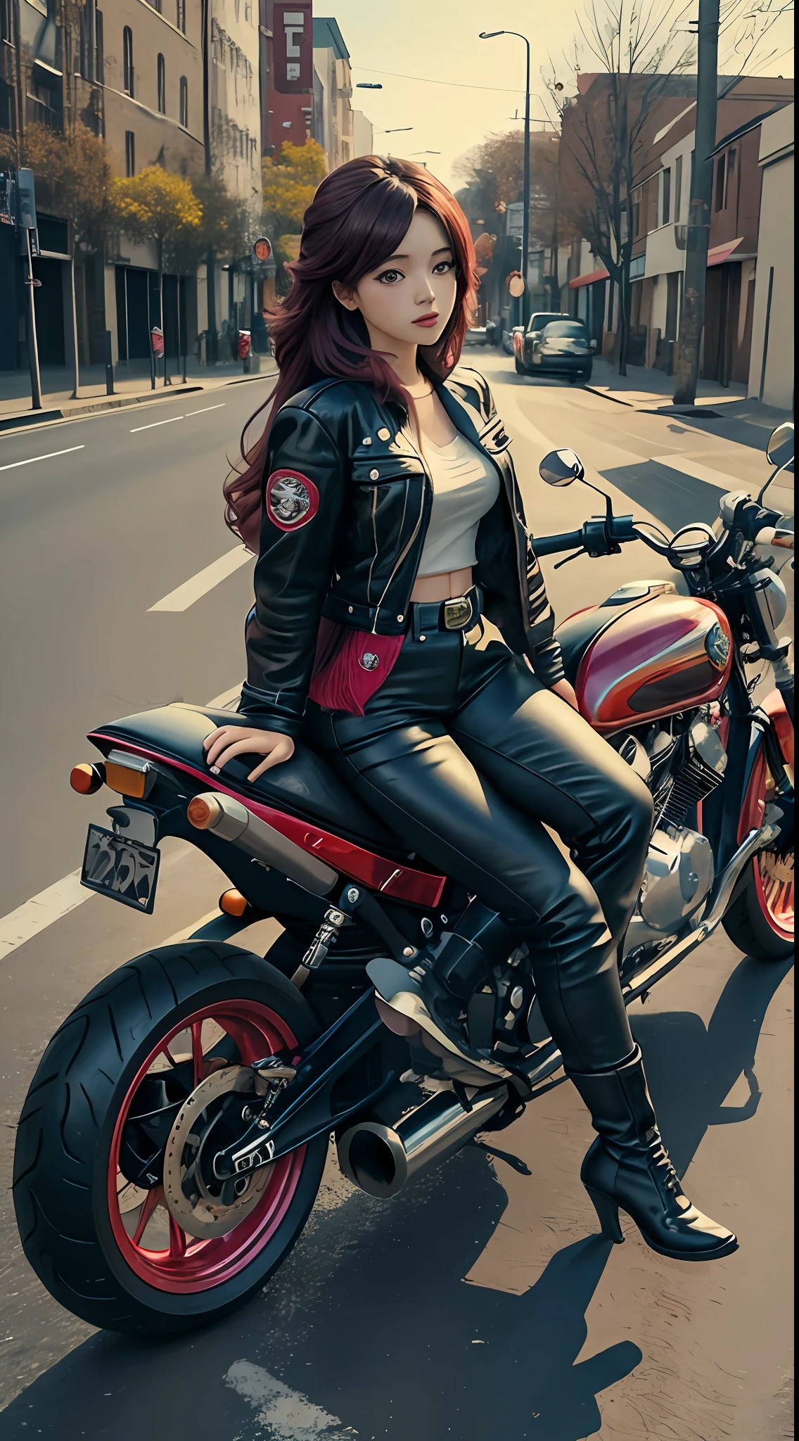 1 girl drive motorcycle,character,Chibi,real,art, explosion,
yang08k, photography, beautiful, colorful,realistic,
masterpieces, top quality, best quality, official art, beautiful and aesthetic, vintage color, street, speed,