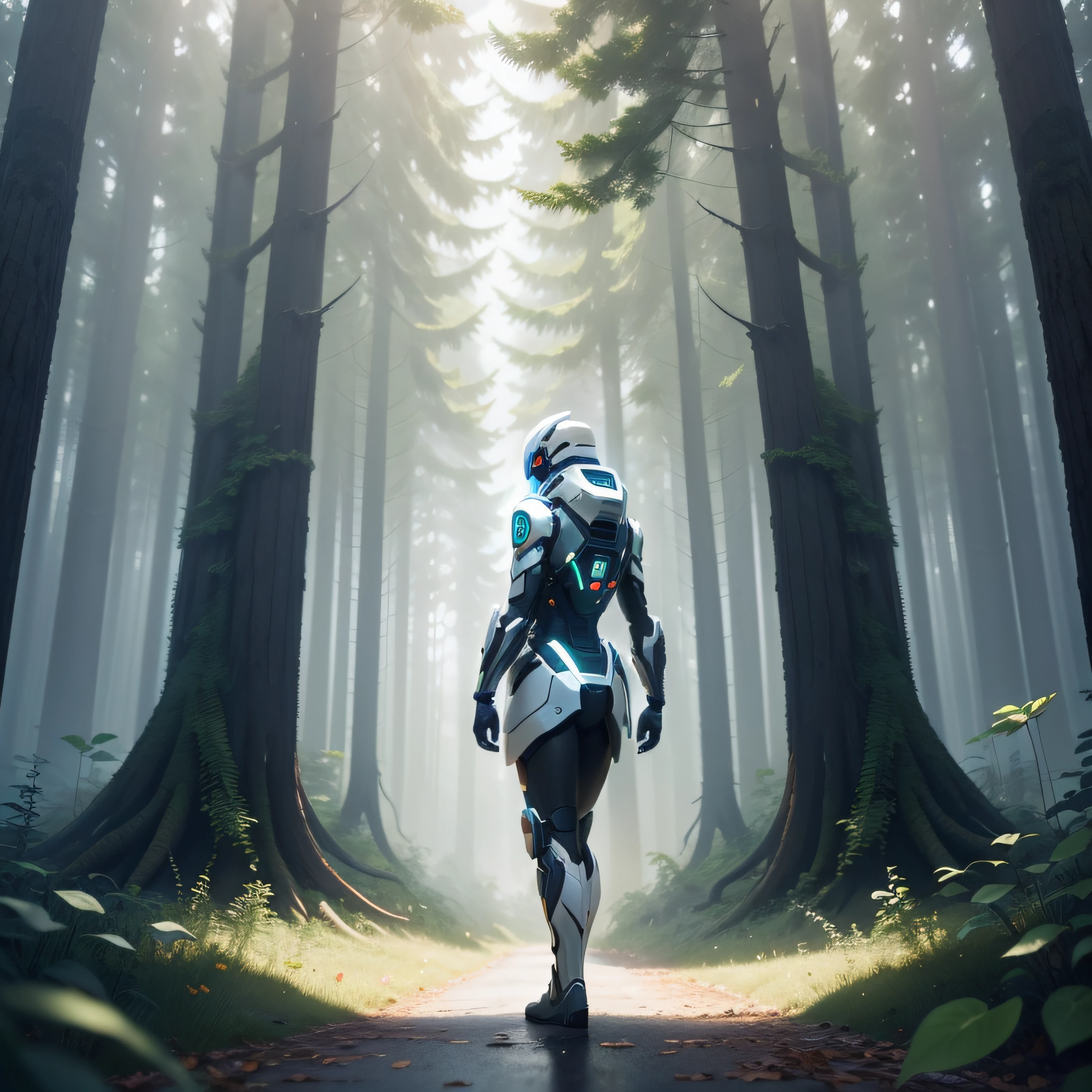 Create an image representing the future of the random forest. Make a well-crafted and high-resolution futuristic image.
The random forest must be related to the algorithm used in machine learning
