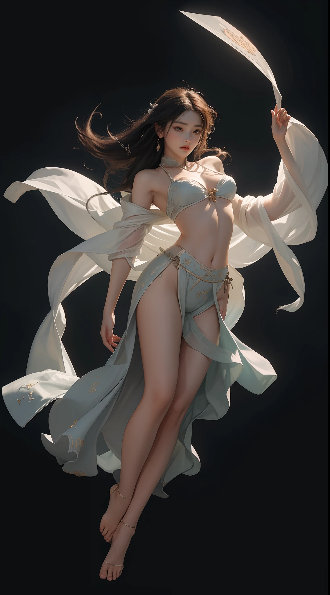 NSFW， Ultra high quality，tmasterpiece，Perfect illustration，extreme hight detail(Delicate light and shadow，The picture is highly dramatic，)zhongfenghua， 1girll， 独奏， Hanfu， ancient_chinese_architecture， flower  field， blossoms， （White smoke：1.3） （realisticlying：1.4）， Zen entanglement， datura， tangled， offcial art， Unity 8k壁纸， ultra - detailed， Beautiful and beautiful， tmasterpiece，best qualtiy， （dynamic angle：1.4）， Glowing skin， （Floating colorful flashes：1）The most beautiful forms of chaos，ellegance，Fauvistdesign，vivd colour，Romantic depth of field exotic_dance， half_naked，full body