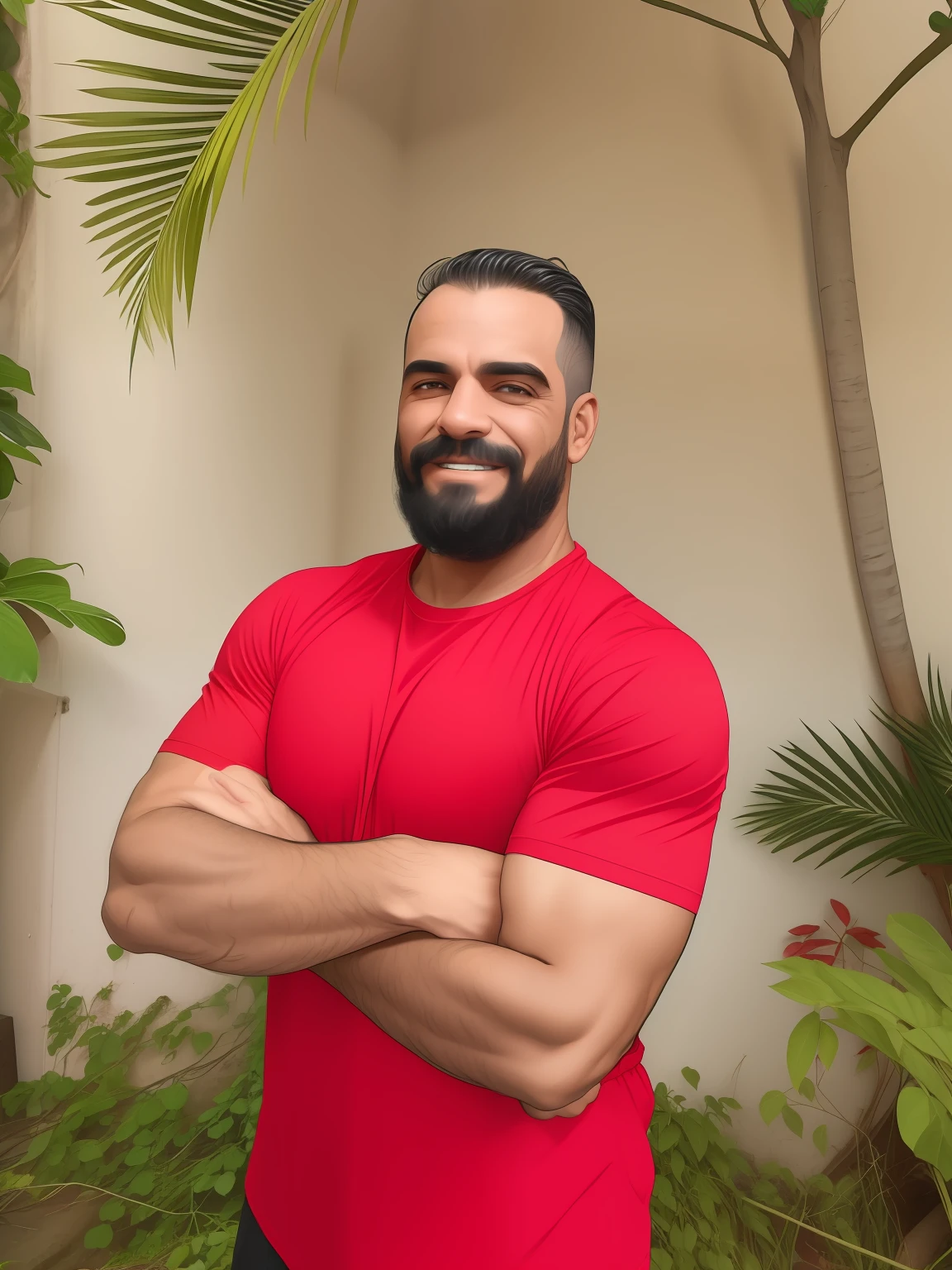 Um homem de roupa branca com uma faixa preta na cintura