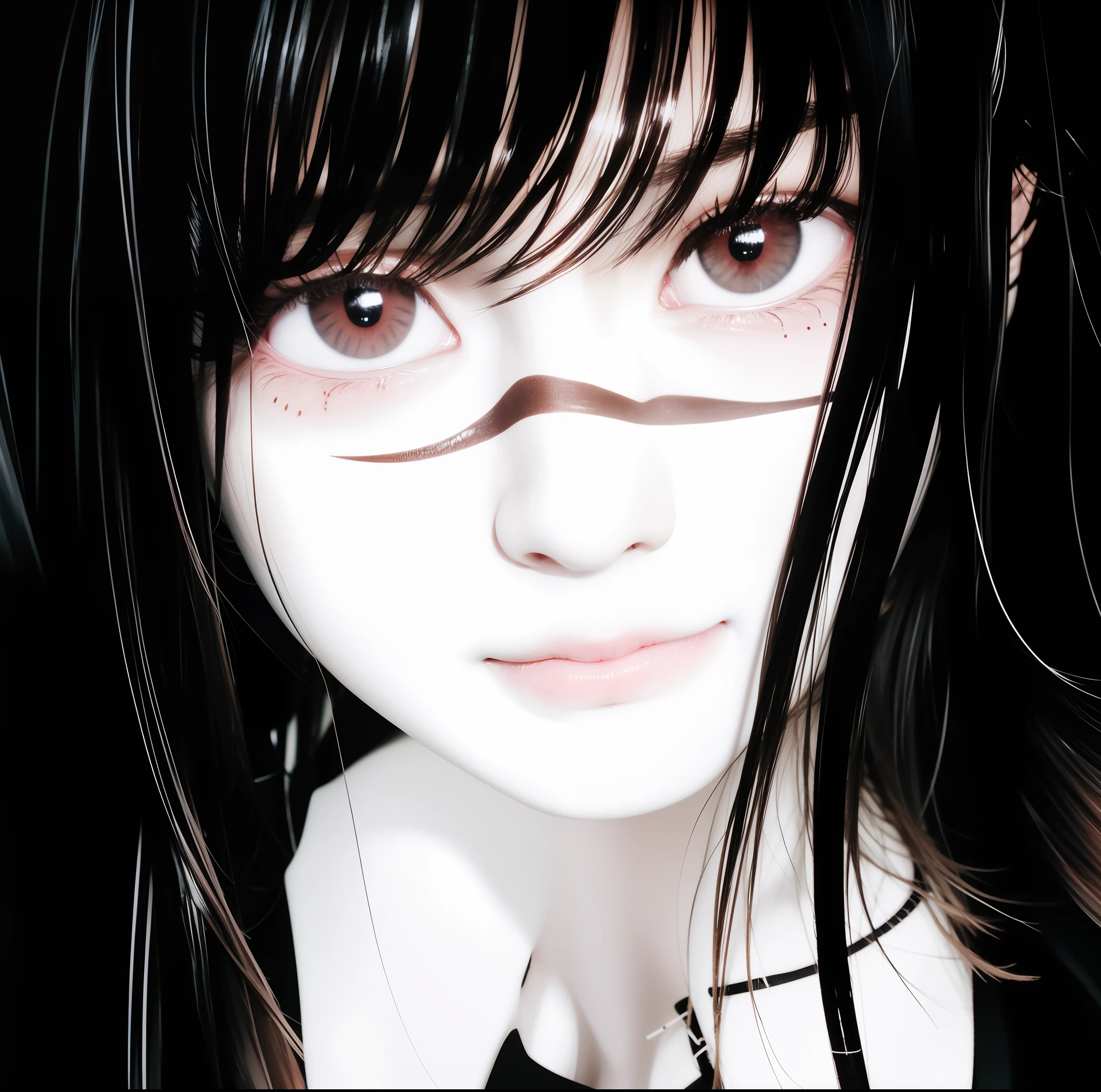 Realistic, Log hair, red eyes, ultra detail