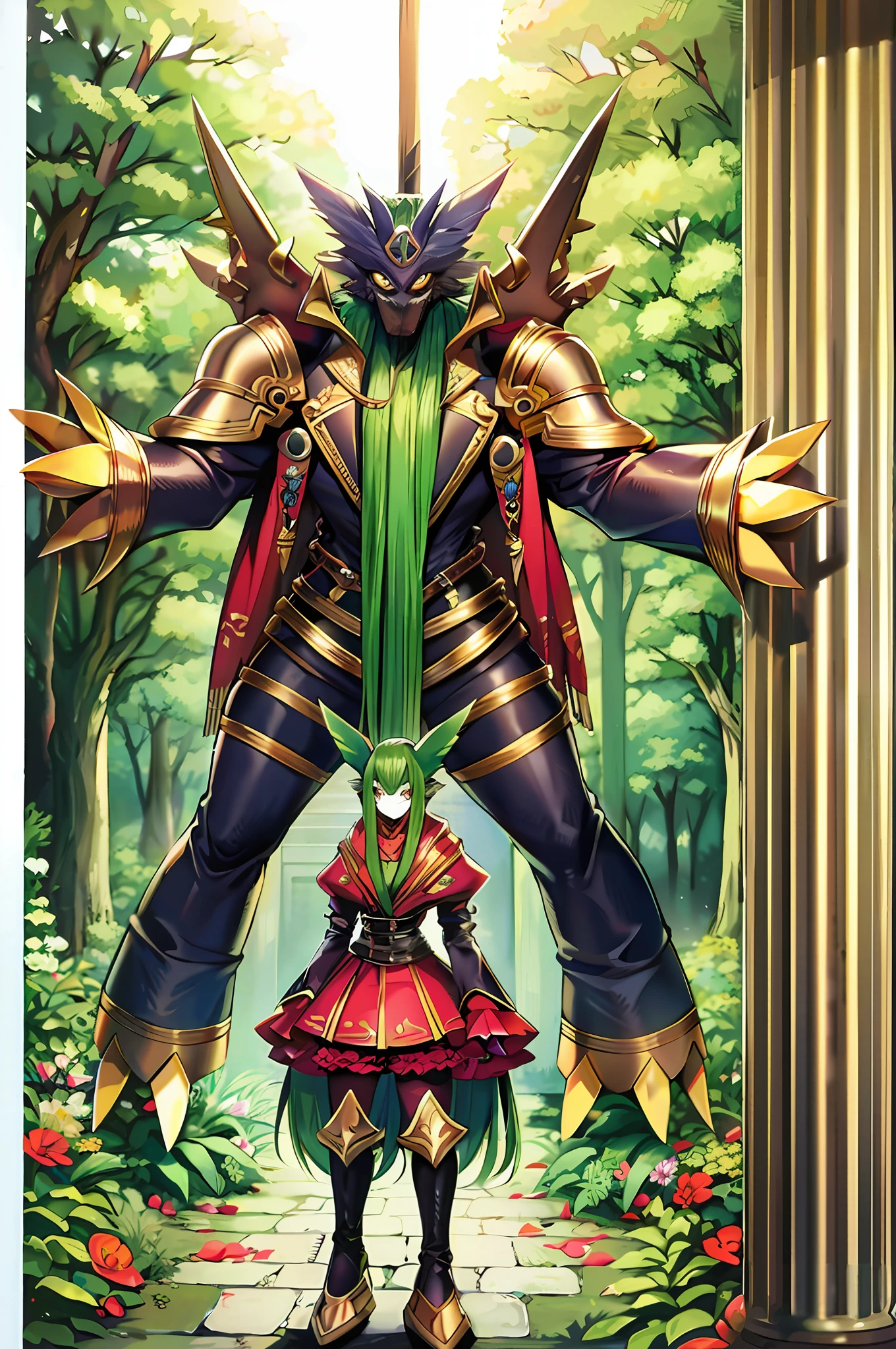 best quality, masterpiece, solo, digimon \(creature\), 1girl, monster girl, plant girl,