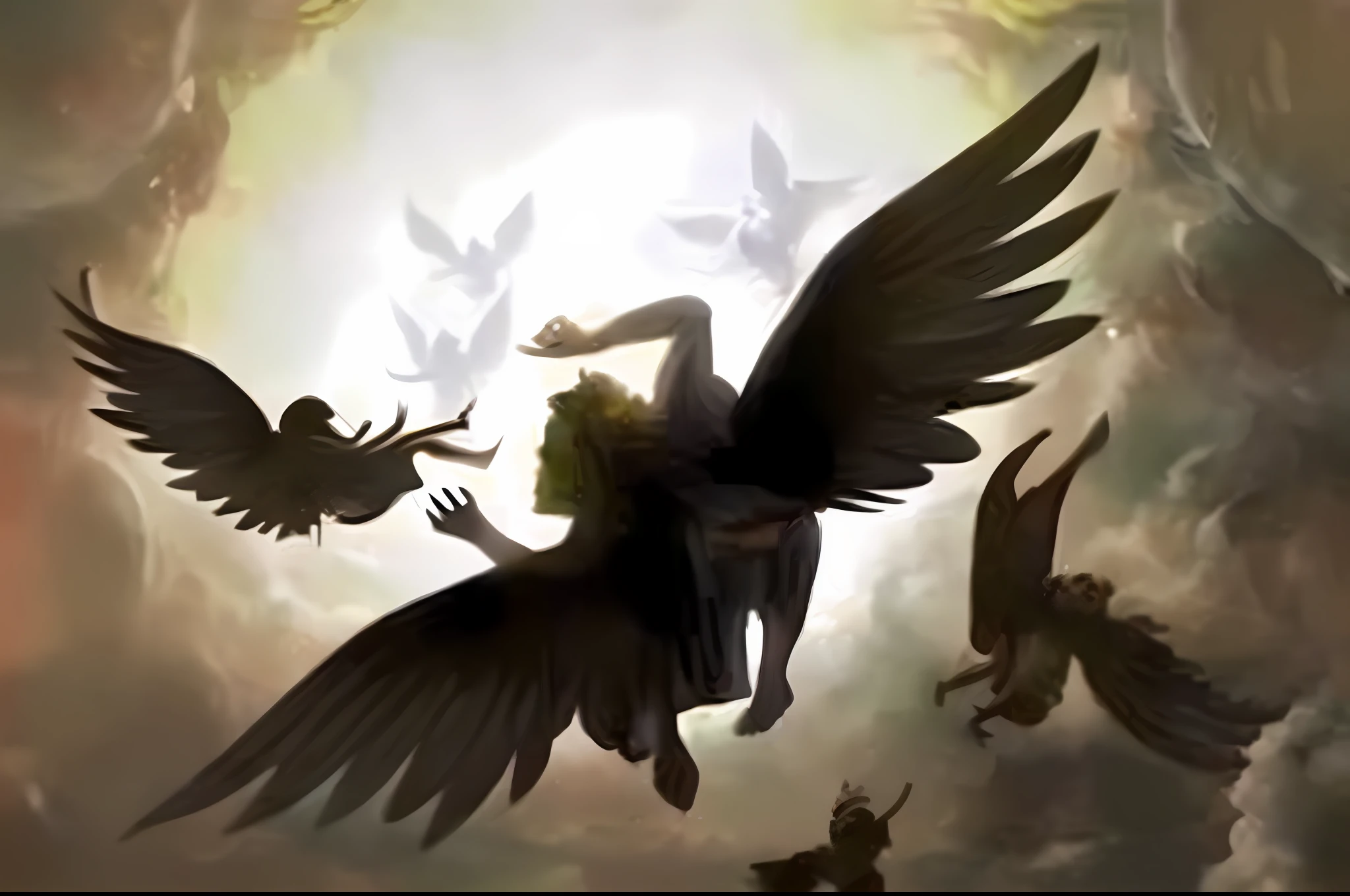 Anjos caidos, Satan's Remains, angels being cast from heaven to earth, seres celestiais