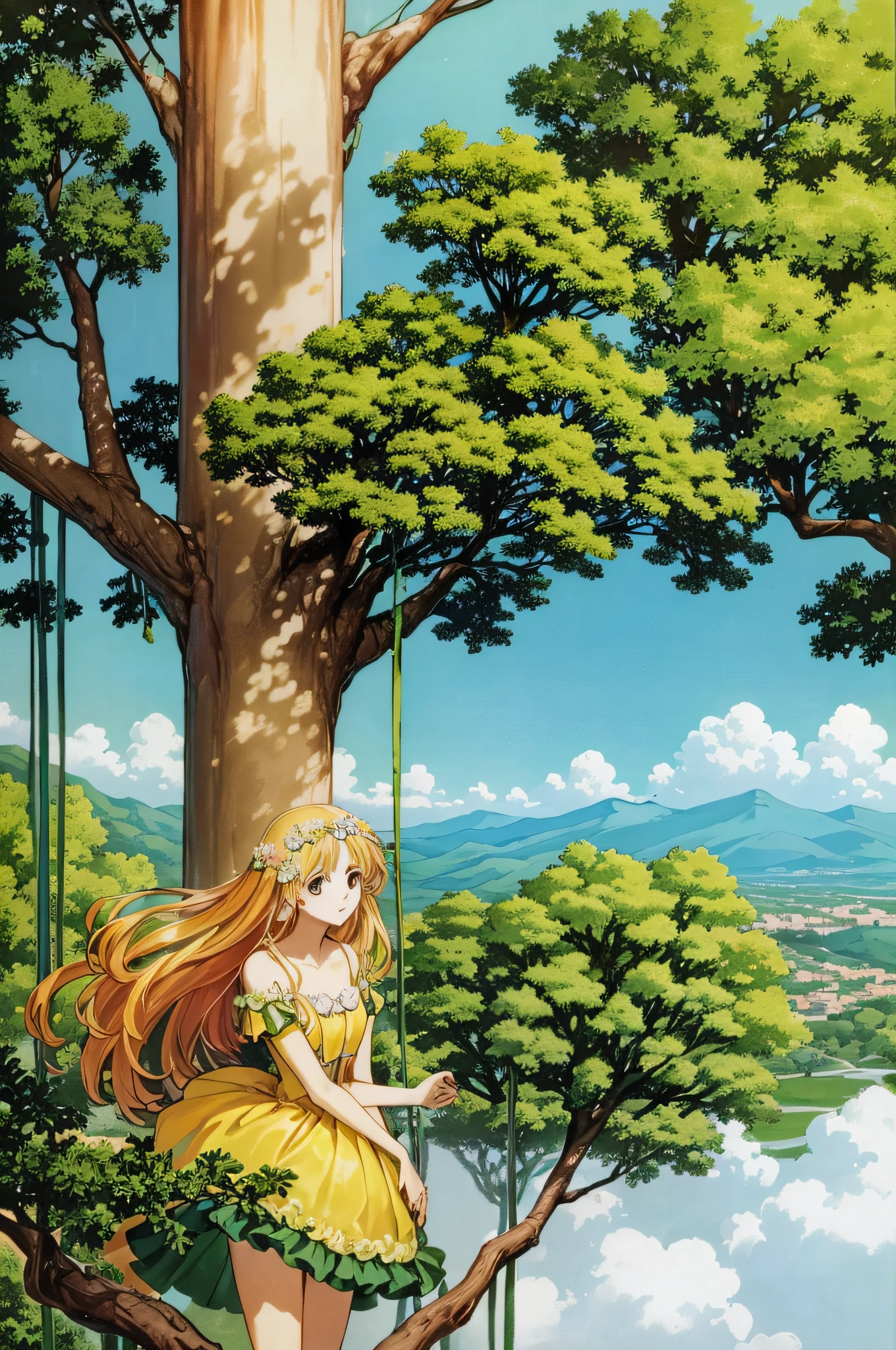 Arvore de tangerina no alto da montanha