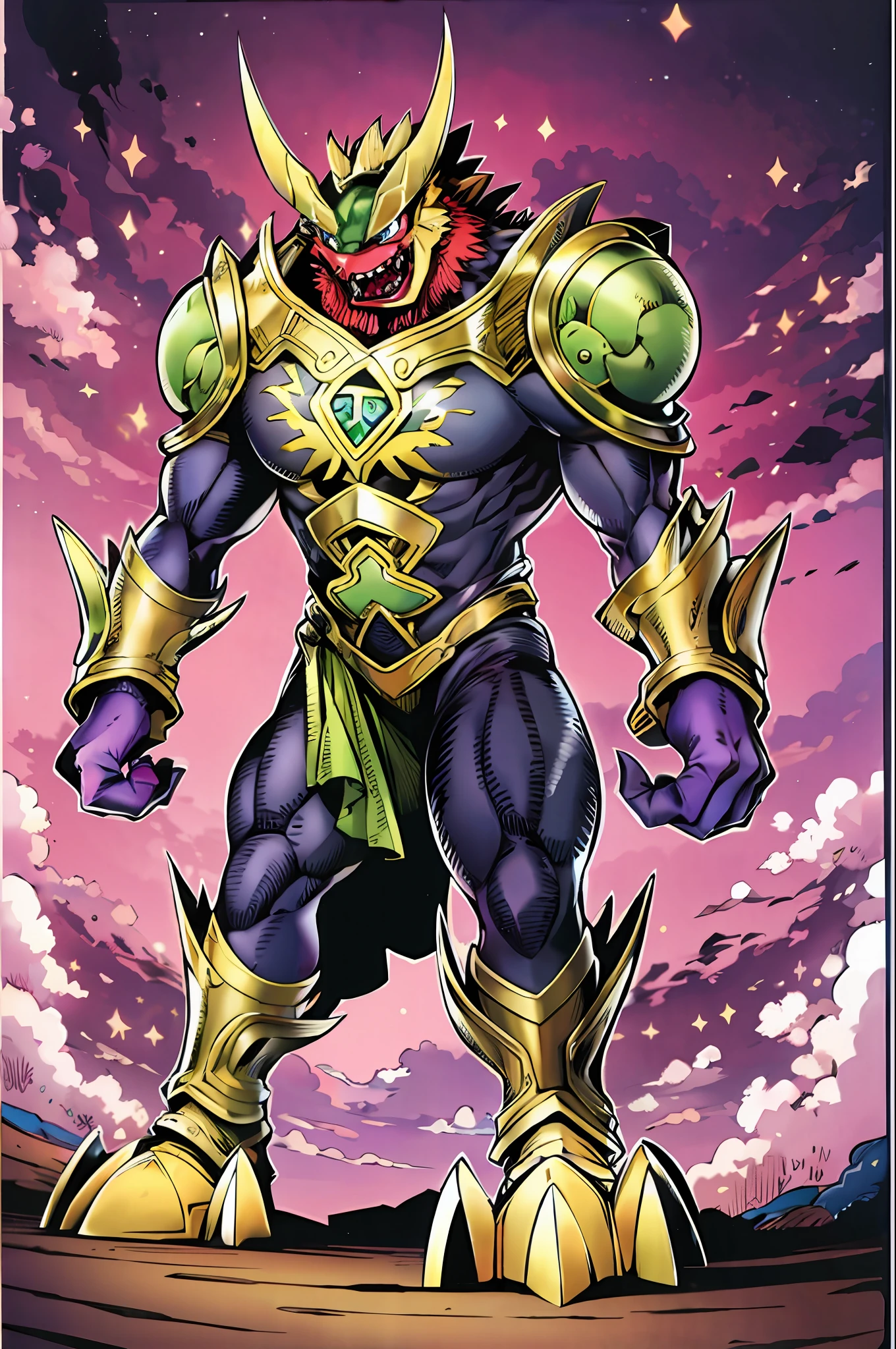 "best quality, masterpiece, solo, digimon,, monster , vibrant colors", walking, dark beast