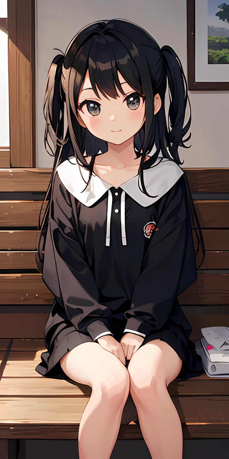 Cute little girl s, Chibichara, Sitting,