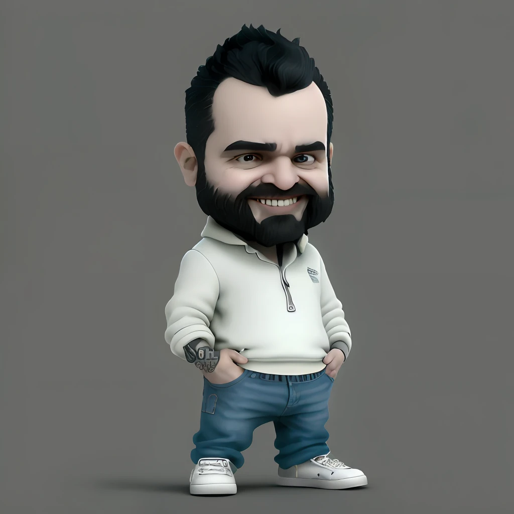 cbzbb, hombre con barba,charachter,lindo, little guy, hermoso, Devian Art, Trending Artstation, Arte digital, Detallado, Lindo, Realista, Humanoide, Personaje, Tiny, Cinematic Sho, Cinematic Lights, hombre varonil, Looks happy