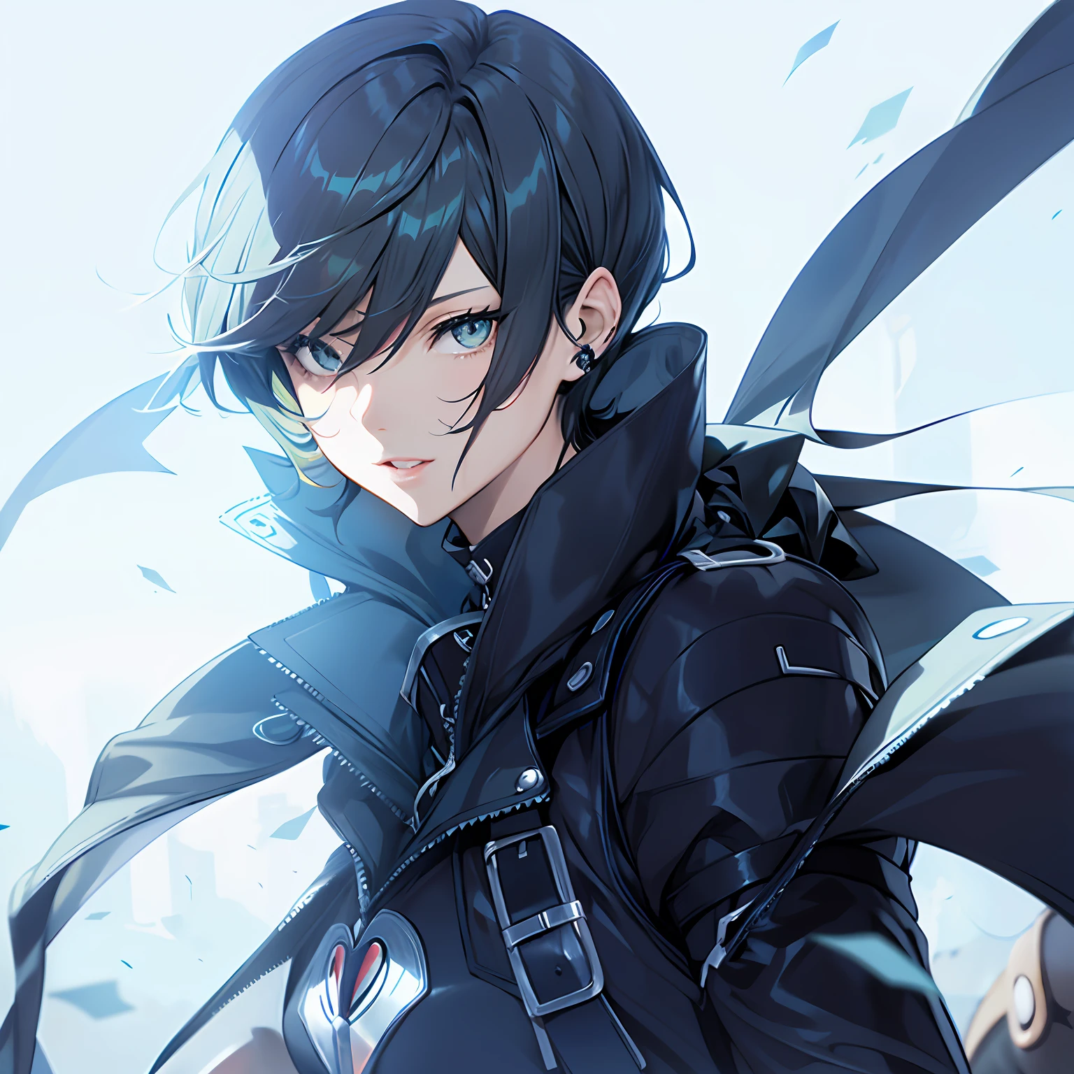 anime, cabelos pretos, olho, Casaco Preto, luvas pretas, luvas pretas, luvas pretas, luvas pretas, luvas pretas, luvas pretas, luvas pretas, preto, Persona 5 Estilo Arte wlop, Arte Zerochan, sebastian michaelis, zerochan, O vampiro, Epic anime style, 2 b, 2b, por Shitao, inspirado em Yamagata Hiro