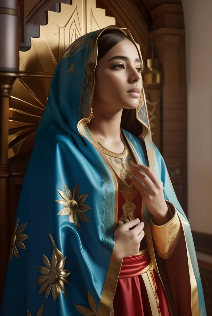 The Virgin Mary and the Child Jesus. MUJER CAUCASICA. 19 years old, DULCE Y LA INOCENTE MIRADAi ANGELICAL, ultra detailed fine art photography, Aura de medianoche, cielo nocturno, Cara hermosa detallada, Dreamy, resplandeciente, retroiluminado, glamur, Mica, sombras, oil on canvas, Pinceladas, Suave, ultra-high def, 8k, Motor Unreal 5, Ultra Sharp Focus, Arte de Alberto Seveso, Artgerm, loish, Sf, Obra maestra de arte intrincada, ominoso, matte paint movie poster, golden ratio, tendencias en CGSociety, intrincado, epopeya, tendencias en Artstation, por artgerm, Altamente detallado, vibrant production cinematic character render ultra high quality model. obra maestra, calidad superior, mejor calidad, arte oficial, beautiful and aesthetic: 1.2), , extremo detallado, colorido, highest detailed, arte oficial, unidad de papel tapiz 8k, ultra detallado, beautiful and aesthetic, hermoso, obra maestra, mejor calidad,