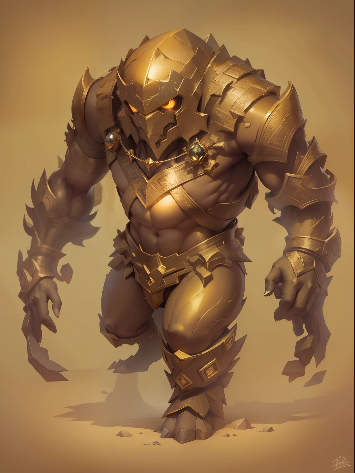 Golem de pedra dourado