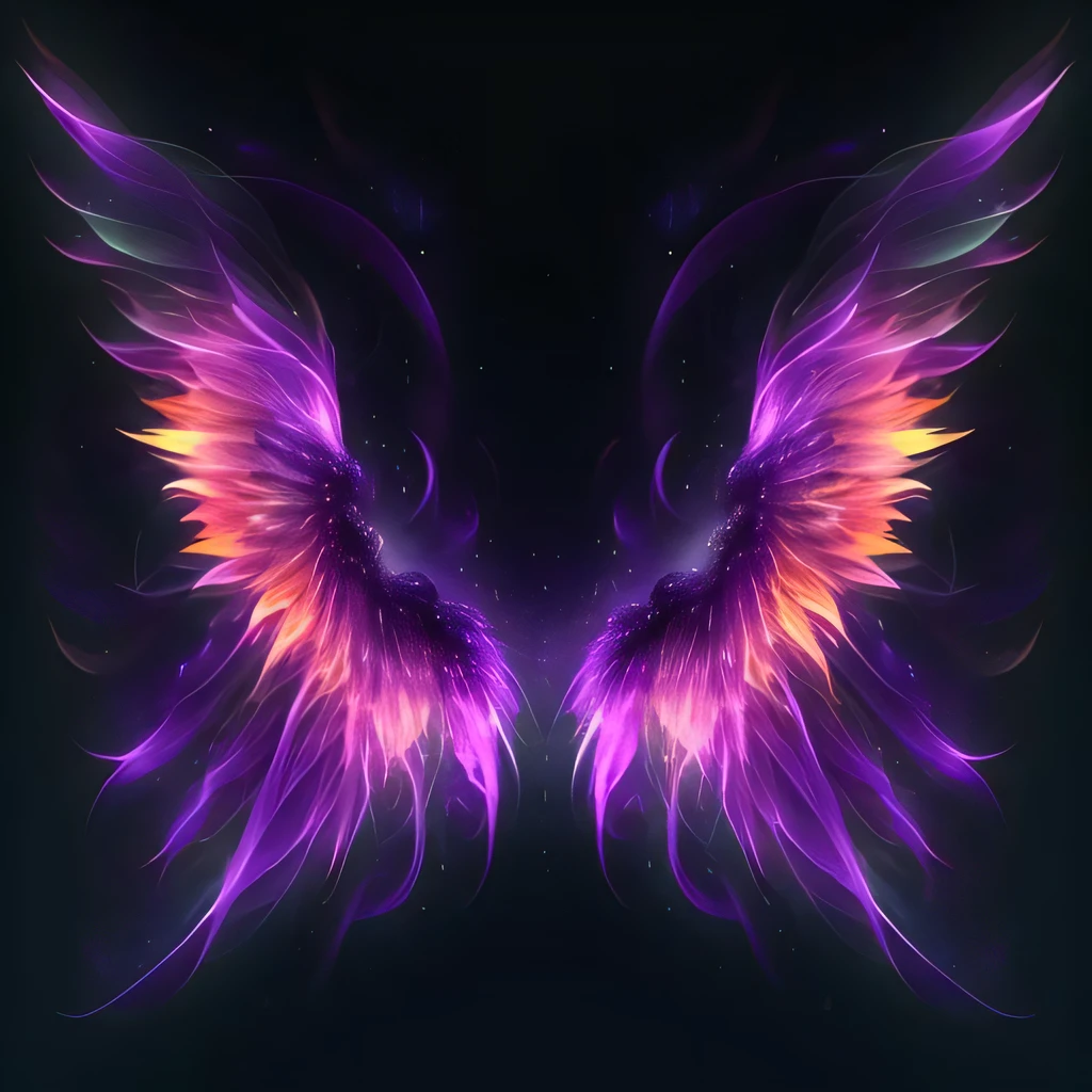 wings,purple,black background