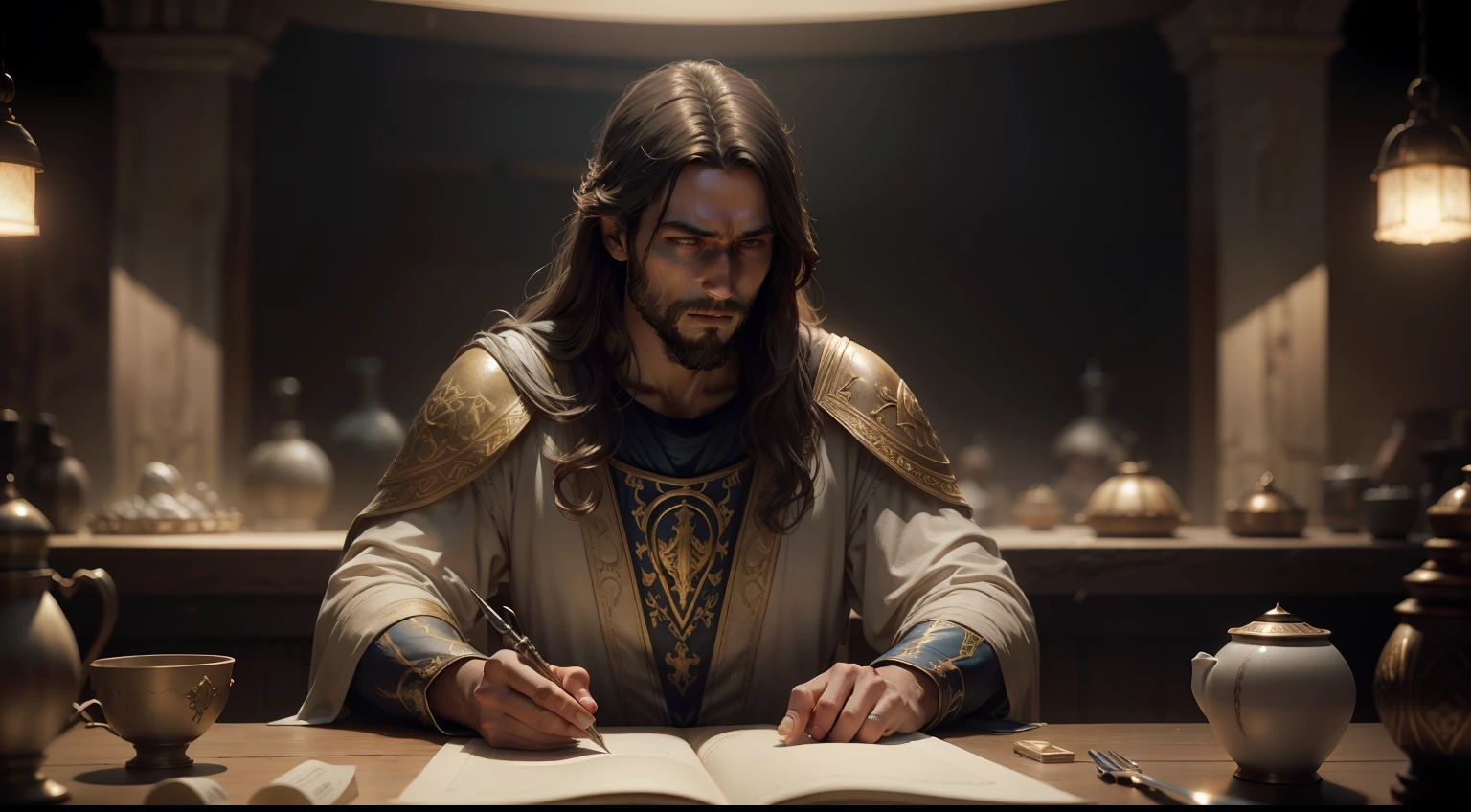 JESUS CHRIST near Noah's ark dark photo: realistic epic, soft cinematic portrait, adobe lightroom, photographic laboratory, highly detailed, faded, art by greg rutkowski and artgerm, neutral colors: 1.2), (hdr: 1.4), (soft colors:1.2), hyperdetailed, (artstation:1.4), cinematic, warm lights, dramatic light, (intricate details:1.1), complex background, (rutkowski:0.66), (blue and orange:0.4). 1man