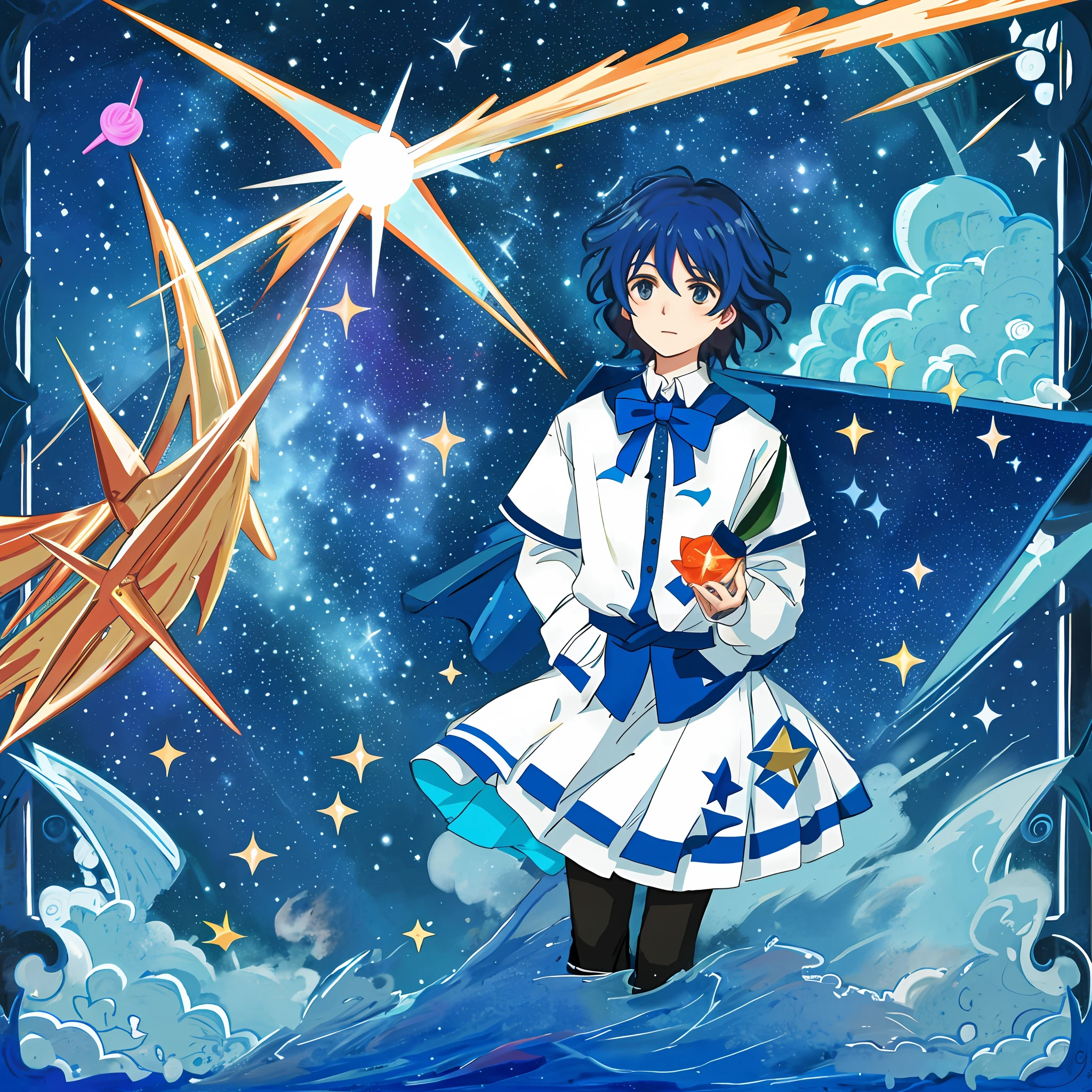 author:Marc Chagall, A magical teenager, Night sky, pretty, shoun