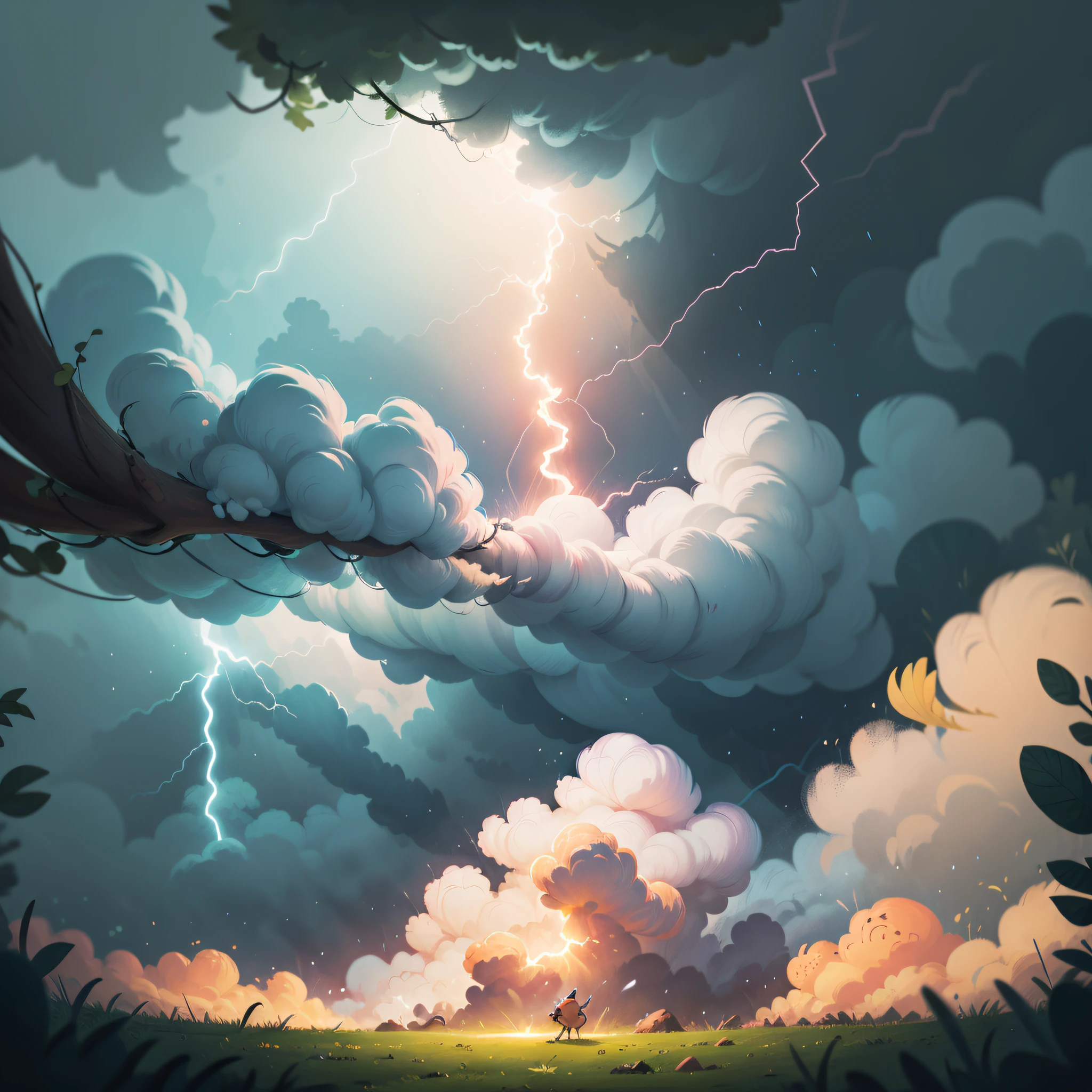 Lightning background，cartoony