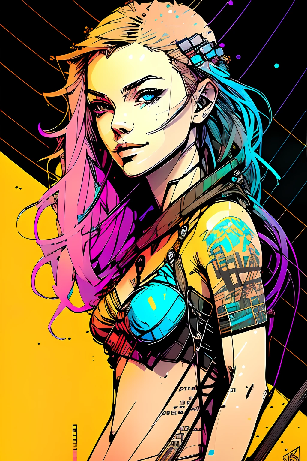 nvinkpunk, (((surfer girl at the beach))), masterpiece, best quality, ((detailed face)), ((award winning)), (High Detail), Sharp, 8k, trending on artstation, intricate