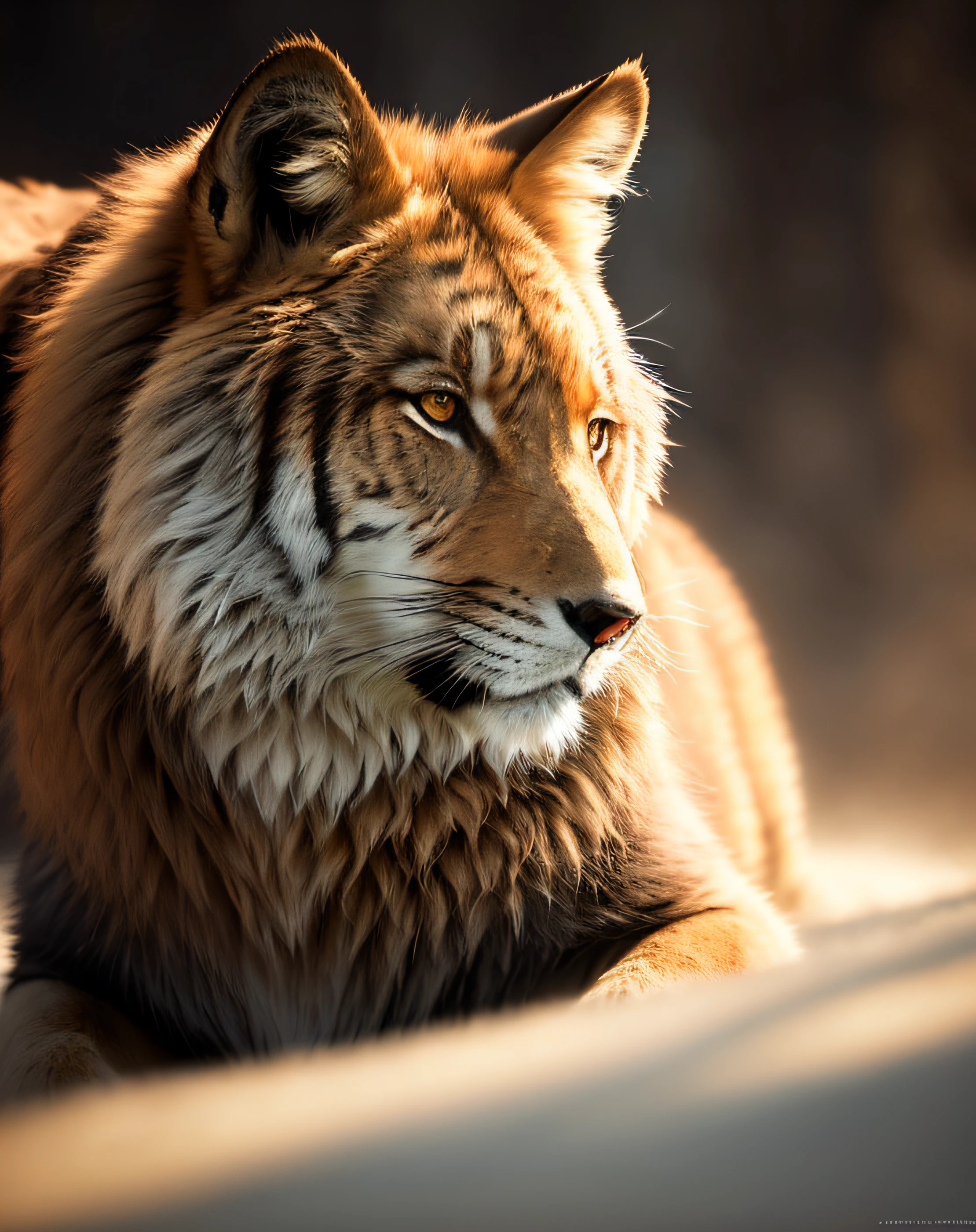 a porthait of [wolf | tiger | lion | fox], cinematic, rim light, 4k textures, soft cinematic light, adobe lightroom, photolab, hdr, highly detailed, sharp focus, soothing tones, hyperdetailed, low contrast, soft cinematic light, exposure blend, hdr,