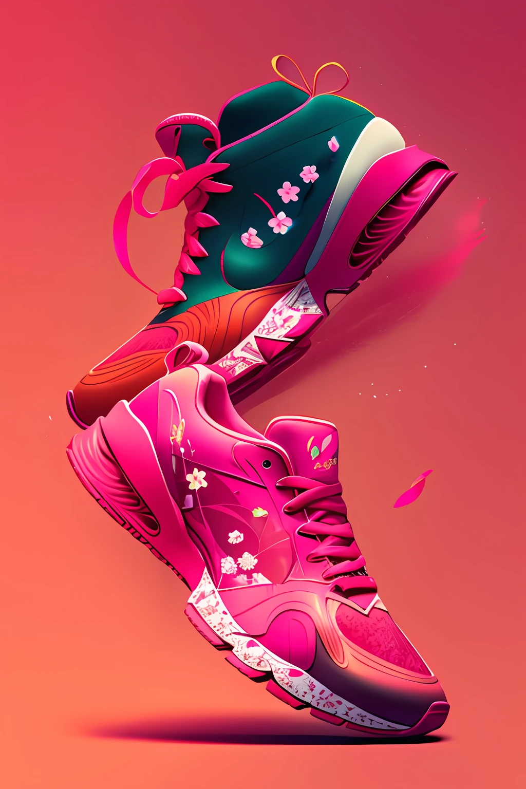 Sakura blizzard、Cherry blossom leaves、cute illustration