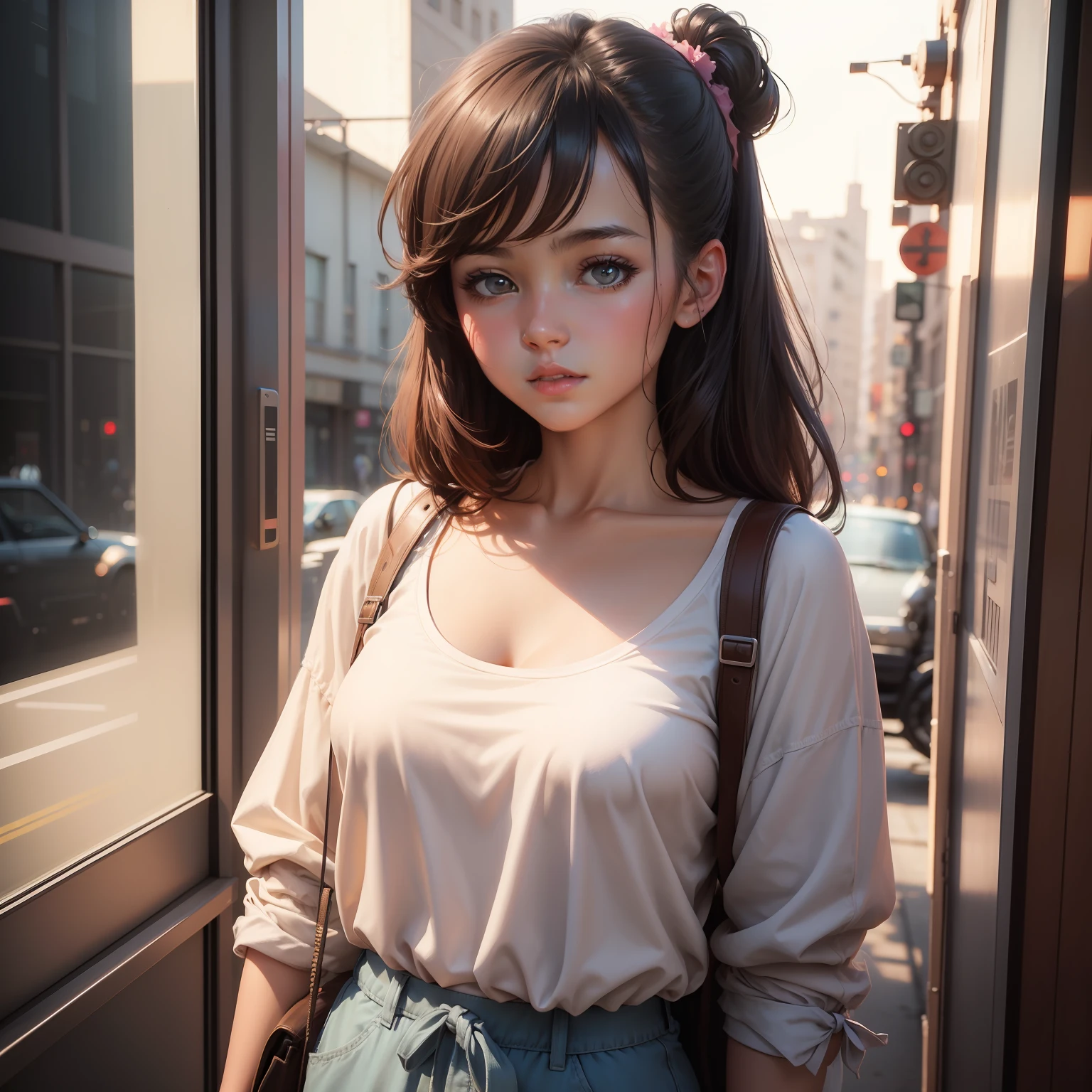 1980s、animesque、girl with、trending on artstationh、Rachel Walker、