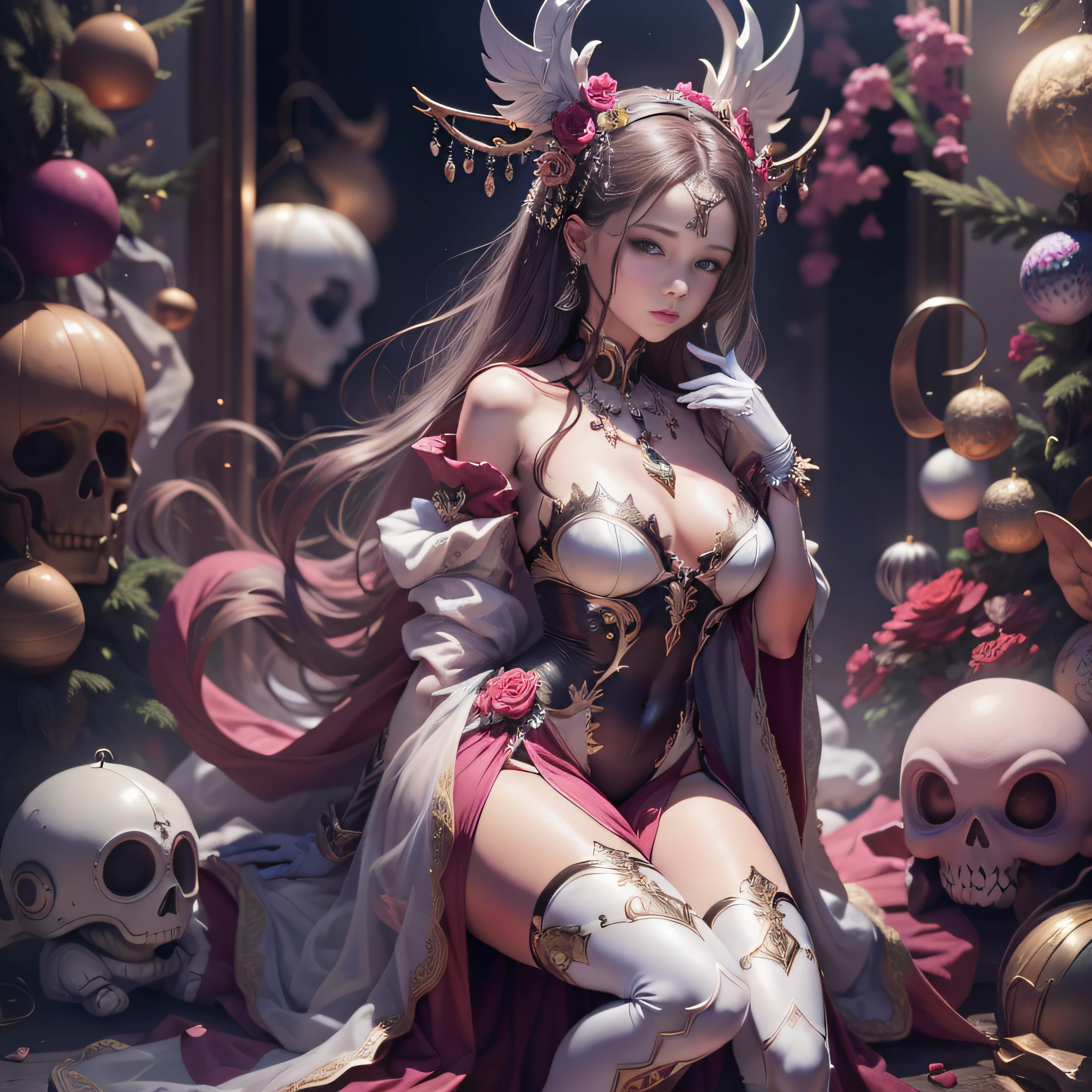 slimes,Transparent gel,The eyes glow,There must be a lot of ornaments on the body,luxury goods,There must be only one person in the whole picture,The entire leg must be displayed in its entirety, And must wear extra-long gloves,Stockings are mandatory,High heels must be worn,Must be a full-body image,anatomy correct,(realisticlying,tmasterpiece,The best quality,hyper HD,The is very detailed,cinmatic lighting),(delicated face,best qualtiy,very detailed eyes and faces,stunningly beautiful)