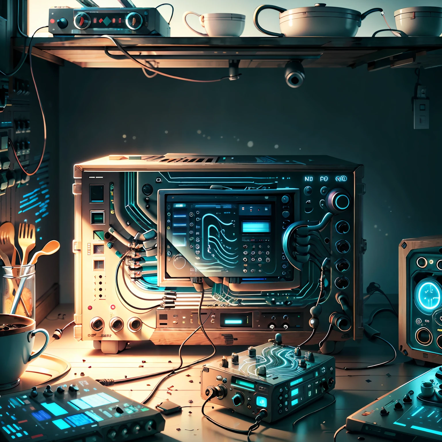 CircuitBoardAI radio in kitchen
