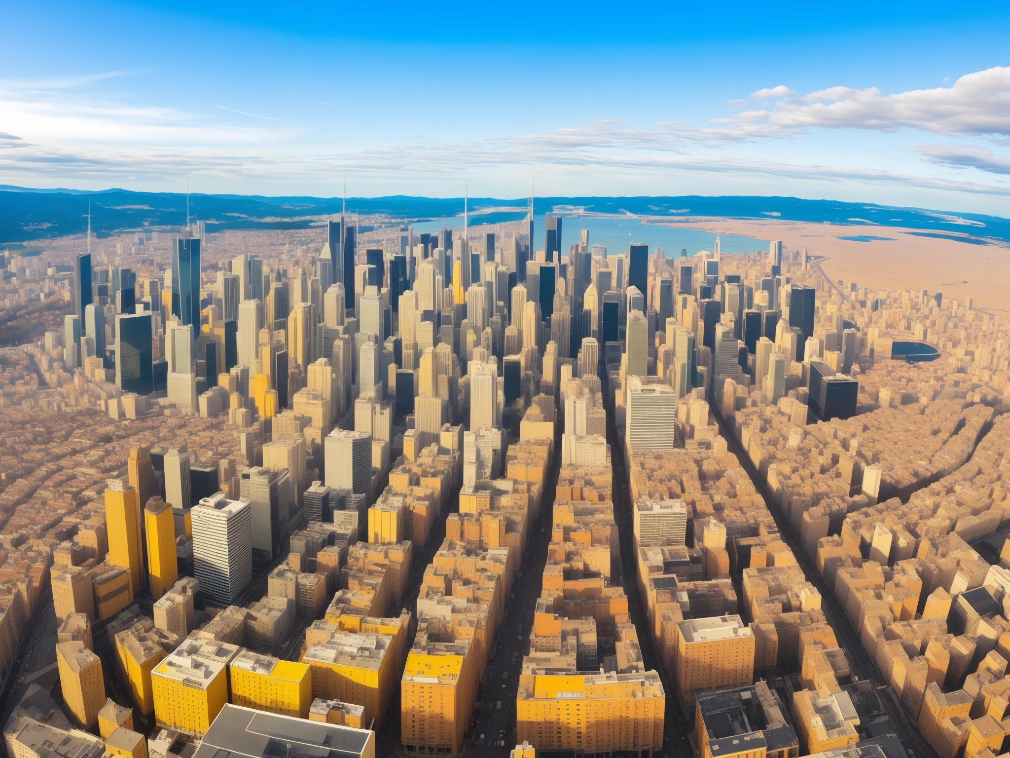 A city with black and yellow as the main colors