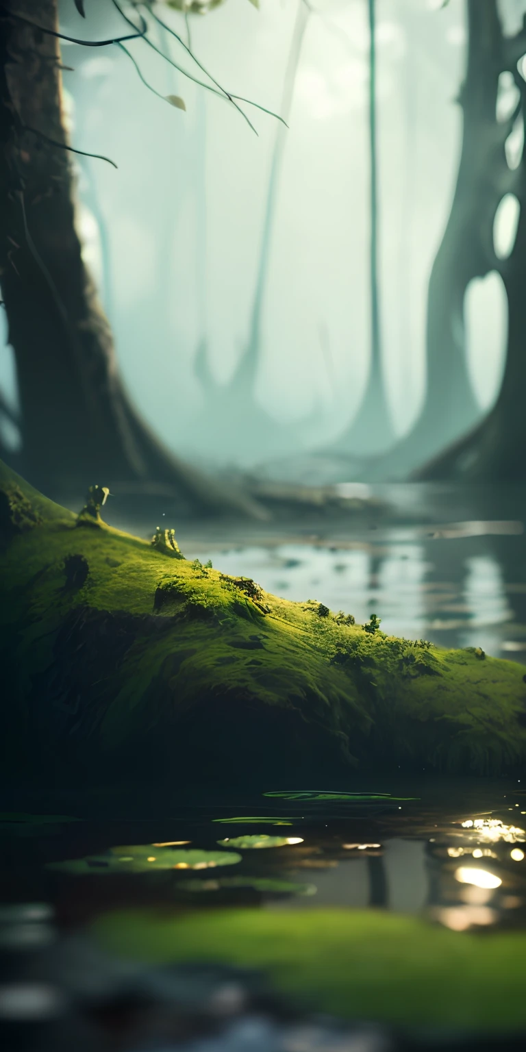 Analog style, ChromaV5, nvinkpunk,(extremely detailed CG unity 8k wallpaper), A Landscape of a murky and ominous swamp, the water is still and dark, the trees are twisted and gnarled, with moss hanging from the branches, a thick mist hangs in the air, the feeling of unease is palpable, oil paiting, award winning photography, Bokeh, Depth of Field, HDR, bloom, Chromatic Aberration ,Photorealistic,extremely detailed, trending on artstation, trending on CGsociety, Intricate, High Detail, dramatic, art by midjourney