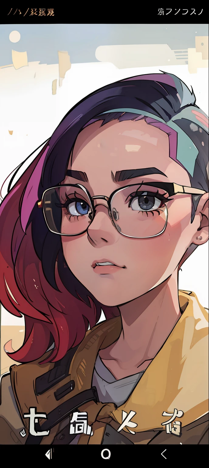 Style 2D Girl Glasses Side Shaved Hair