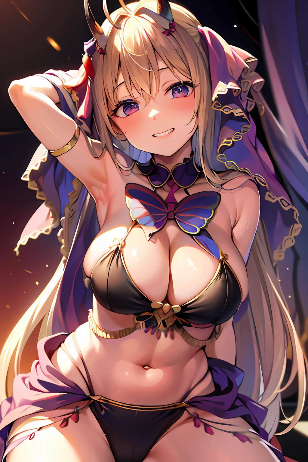Reveal huge unadorned breasts,There is a below the navel