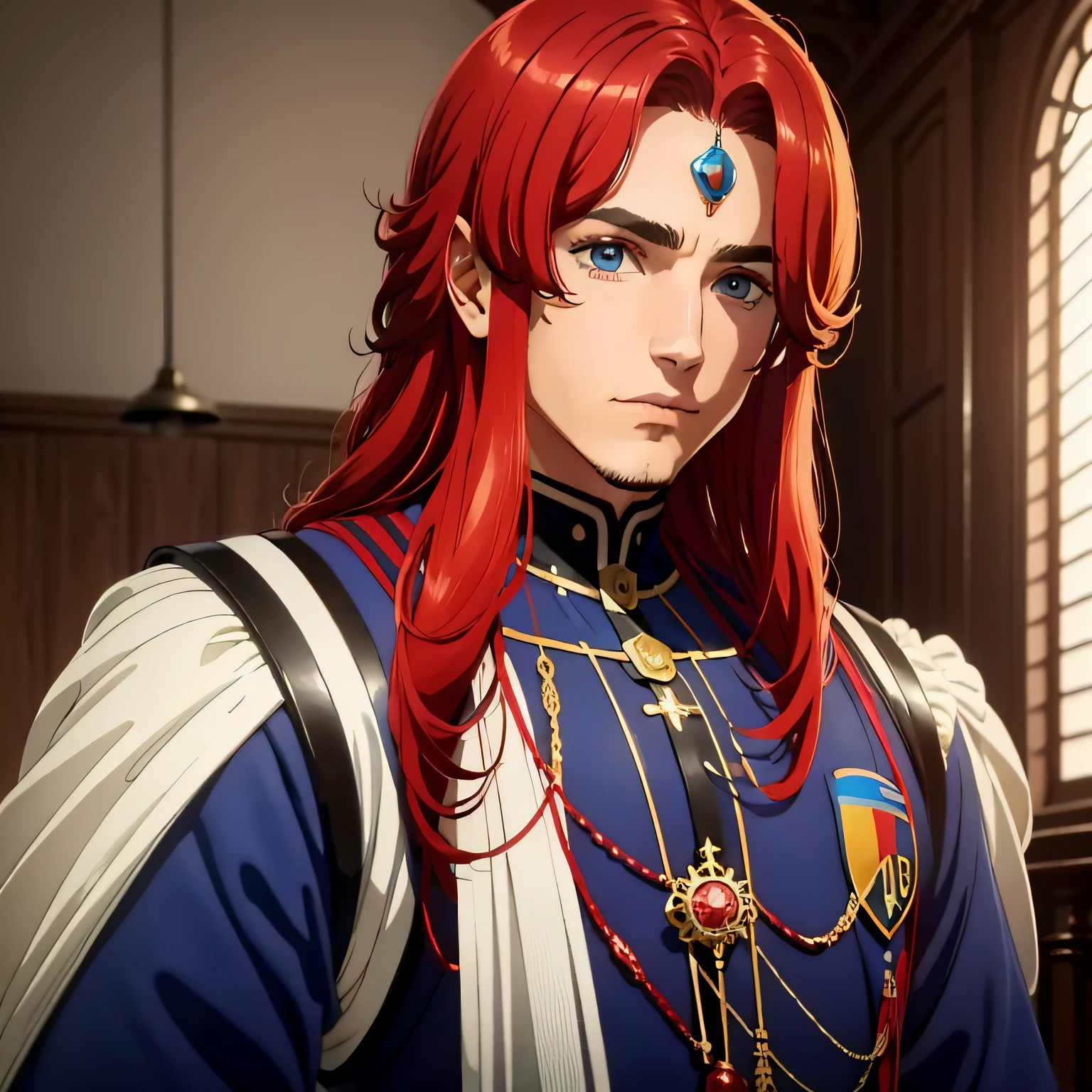 homem ,adolescente ,cabelo vermelho com mechas brancas ,olhos amarelos