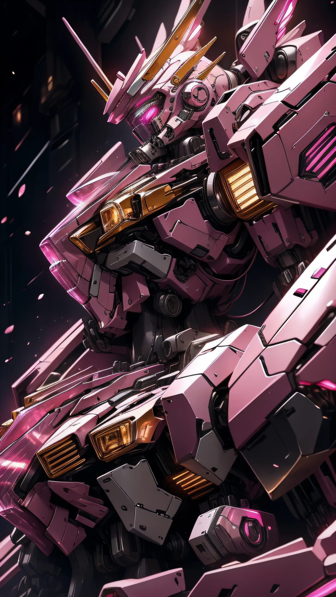 1girl, dramatic lighting,Pink Mecha,Honey Mecha