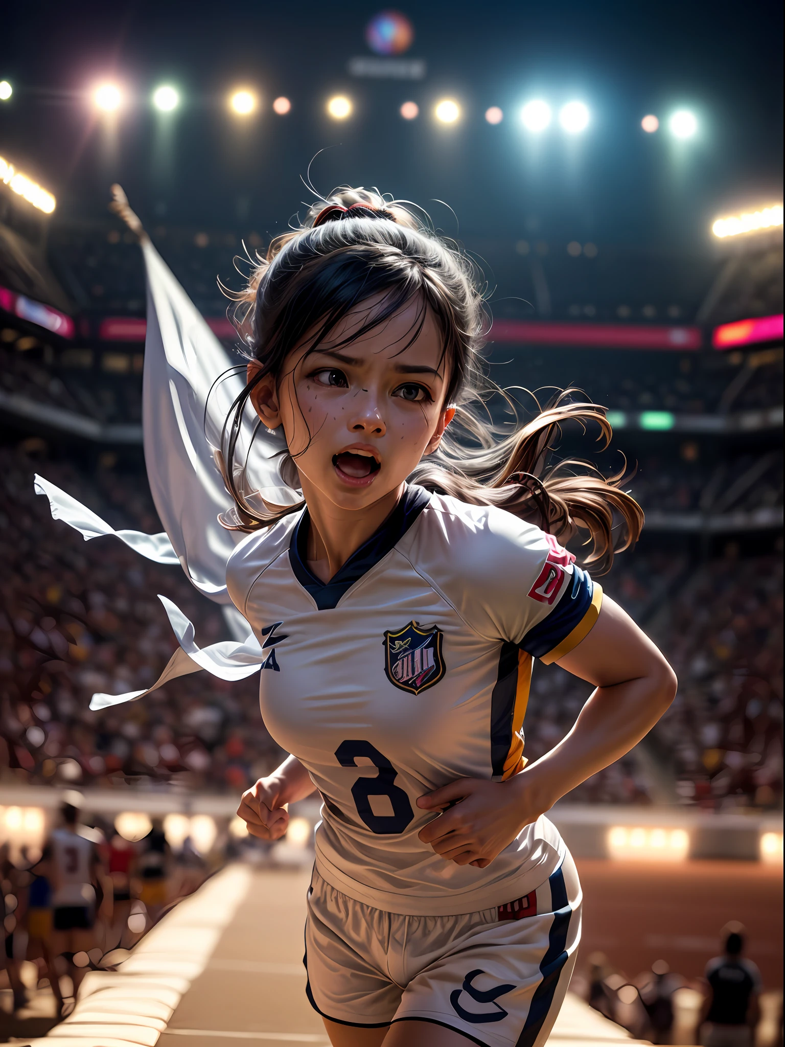 (master part, melhor qualidade, .cgi, Arte Oficial:1.4), (carangueijo jogando futebol:1.3), (vestindo um uniforme de futebol amarelo vibrante:1.2), (Sony Alpha 1 camera, Known for capturing fast action with exceptional detail:1.3), (emparelhado com o Sony FE 70-200mm f/2.8 GM lenses for sharp and accurate photos:1.3), (O carangueijo no meio do chute, mostrando agilidade e habilidade:1.2), (A bola de futebol no campo verde, congelado em movimento:1.2), (the stadium crowd cheering and waving flags in the background:1.1), (a pele do carangueijo babando na brisa enquanto corre:1.1), (seus olhos se concentraram atentamente na bola:1.1), (the camera capturing the emotion of the moment with clarity and precision:1.1), (o gramado detalhado do campo de futebol, marcado com linhas brancas:1.1), (the stadium lights illuminating the scene with a warm glow:1.2), (as cores vibrantes das camisas da torcida criando uma atmosfera animada:1.1), (a sense of movement and energy as the crab engages in the game:1.1), (the rendering .cgi mostrando cada detalhe da cena:1.1), (the expressions of emotion and joy of the fans when watching the match:1.1), (a dynamic angle capturing the action from an exciting perspective:1.1), (um momento congelado no tempo, Epitomizing the spirit of football:1.1), cinemactic, hiper-detalhado, detalhes insanos, Lindamente colorido, Motor irreal, DOF, Super-Resolution, Megapixel, cinematographic lightning, antialiasing, FKAA, TXAA, RTX, SSAO, Post processing, post - production, Mapeamento de tons, .cgi, VFX, SFX, Insanamente detalhado e intrincado, Hiper maximalista, hyper realistic, volumetric, fotorrealista, ultra fotorreal, ultra-detalhado, detalhes intrincados, 8k, super detalhado, Colorido, Volumetric lightning, HDR, Realistic, Motor irreal, 16k, foco nítido, Octane render --v testp