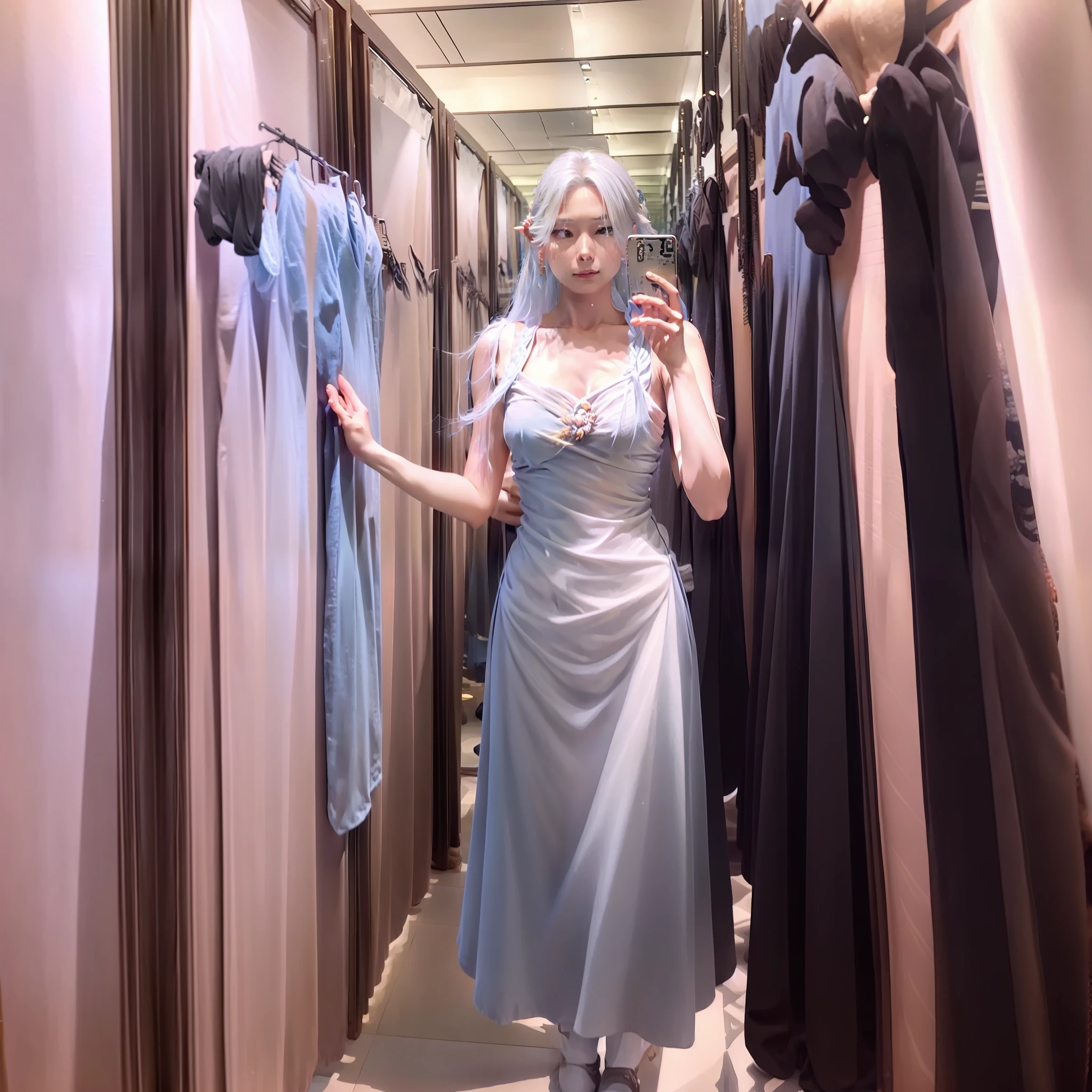 One in a blue dress，Upper body of a woman with long white hair，Long white hair flowing, Beautiful celestial mage, full-body xianxia, ice sorceress, heise jinyao, Inspired by Lan Ying, queen of the sea mu yanling, white-haired god, goddess of winter, Yun Ling, queen of ice and storm, Ice Mage, inspired by Ju Lian，