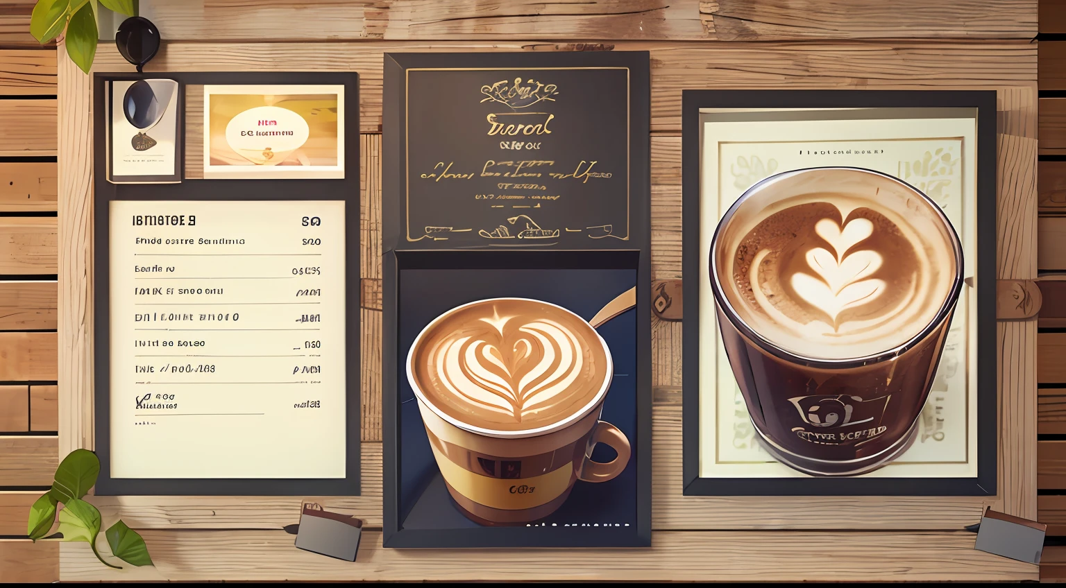 photoRealstic、Photo of the coffee shop menu