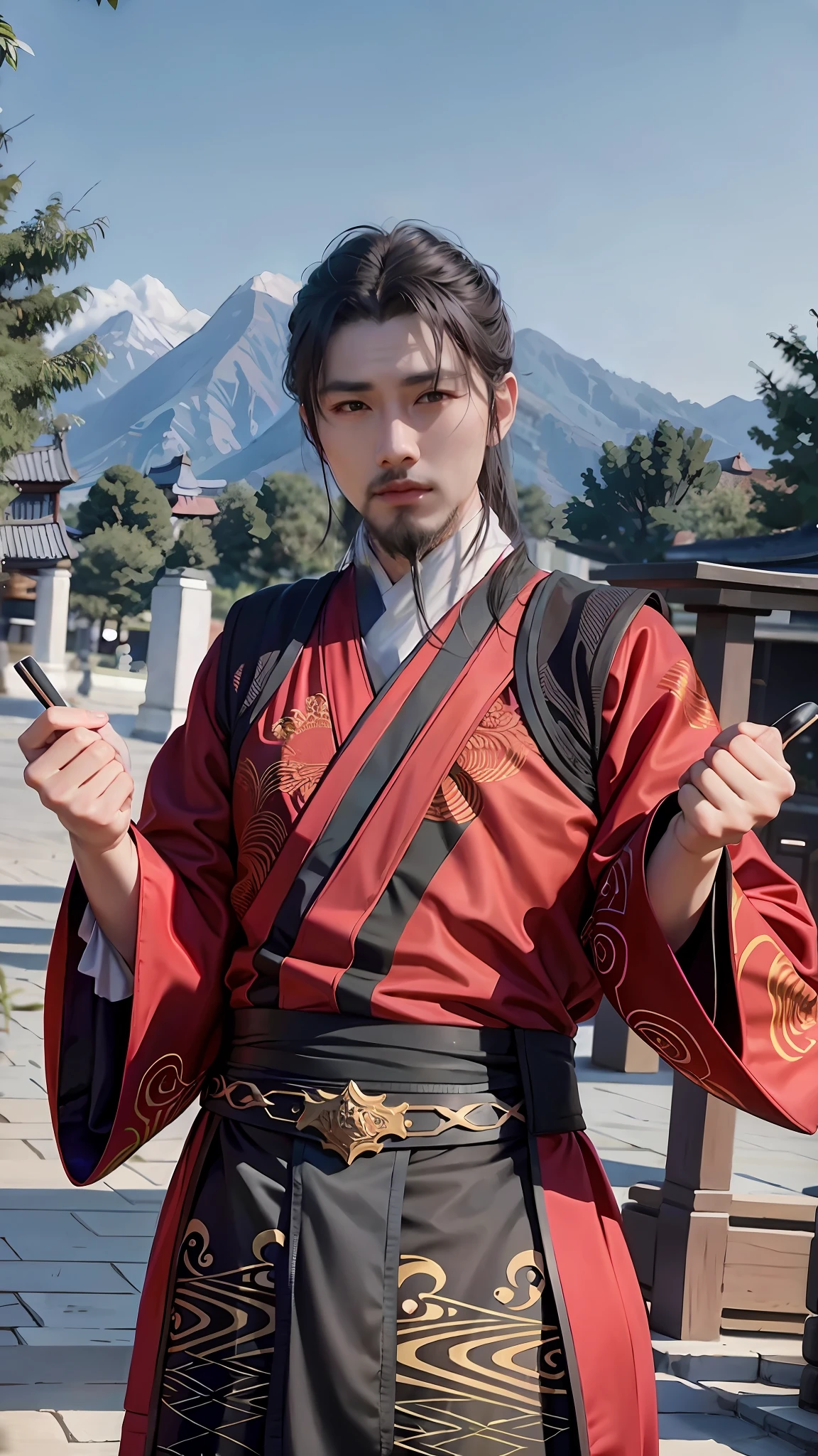 Black Hanfu,Background with