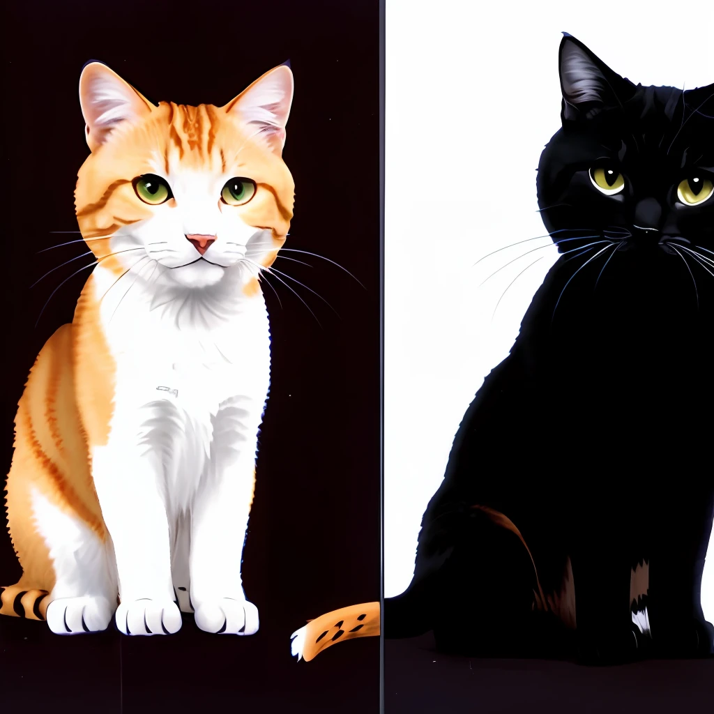 White background、catss、Akikaze Toriyama