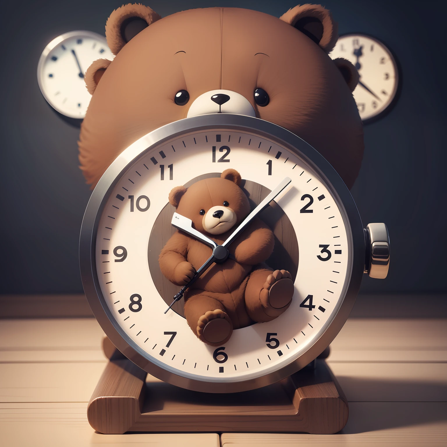 Alarm Clock Technology Time Scale Cute Shaped Bear