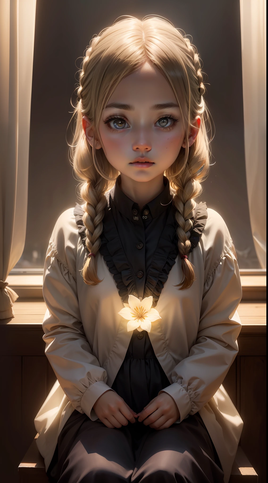 Lily girl beautiful girl beautiful daughter and beautiful granddaughter,Volumetriclighting,cinematric light,Double up braid,dynamic angle,globalillumination,Third Person View,Mood lighting,High-quality frontal lighting, edge lighting, high resolution, delicate eyes, high quality masterpiece,full bodyesbian。
