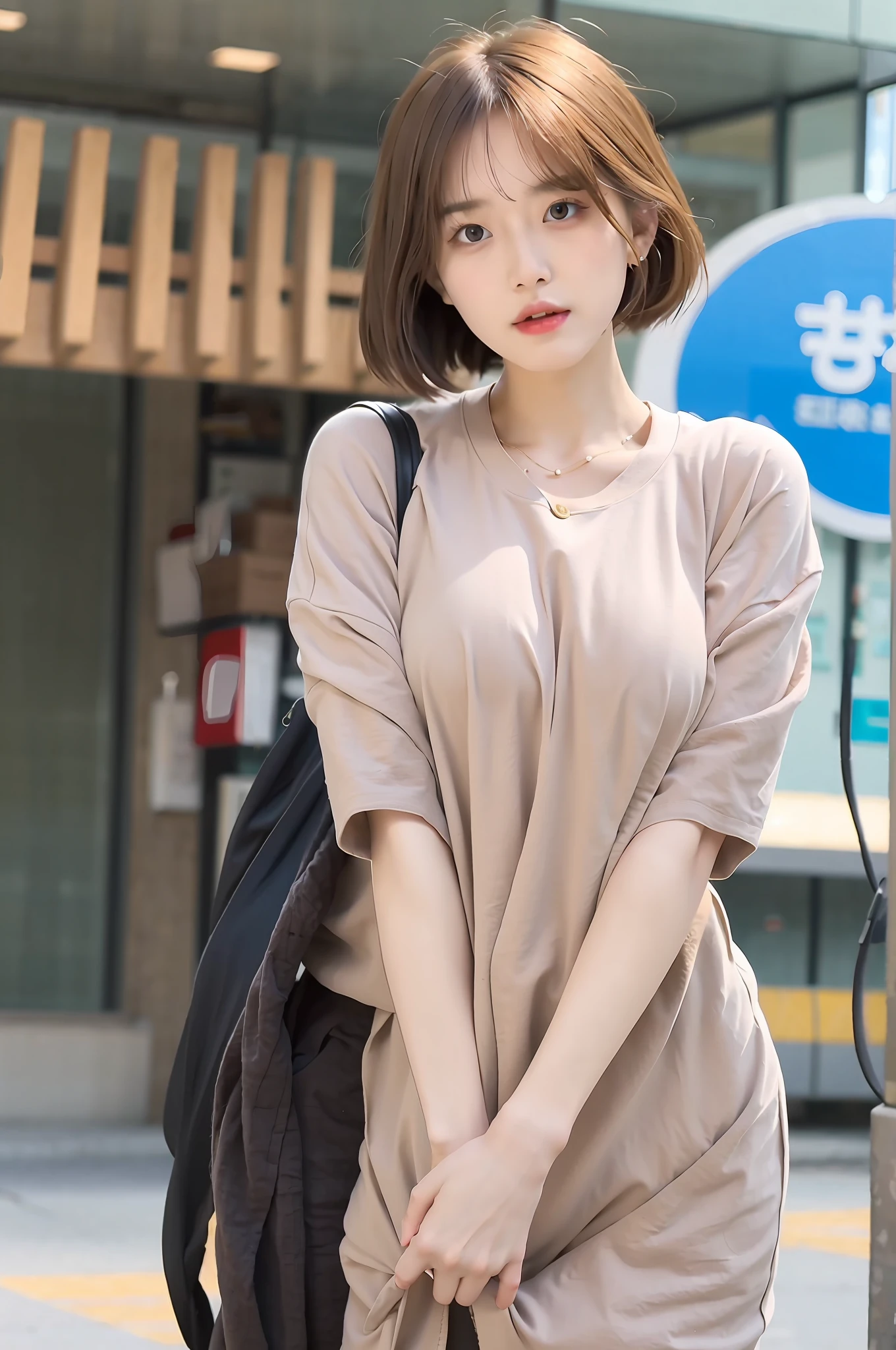 Unbeatable masterpiece,Perfect artwork,((Perfect female image)),short detailed hair,blond hairbl,being thin,photorealestic,独奏,(fidelity:1.4),best qualtiy,超高分辨率,1girl,chinaware,Kpop ido,(extremely large bosom,Chest leakage),full bodyesbian,perfect bodies,Long legs, big breasts beautiful, tmasterpiece, Best quality at best, very vey very detailed face, perfect litthing, 👍独奏, plain face, tightsuit,Best quality at best, 超高分辨率, (realisticlying:1.4), ultra - detailed, tmasterpiece, Best quality at best, ulzzang -6500-v1.1