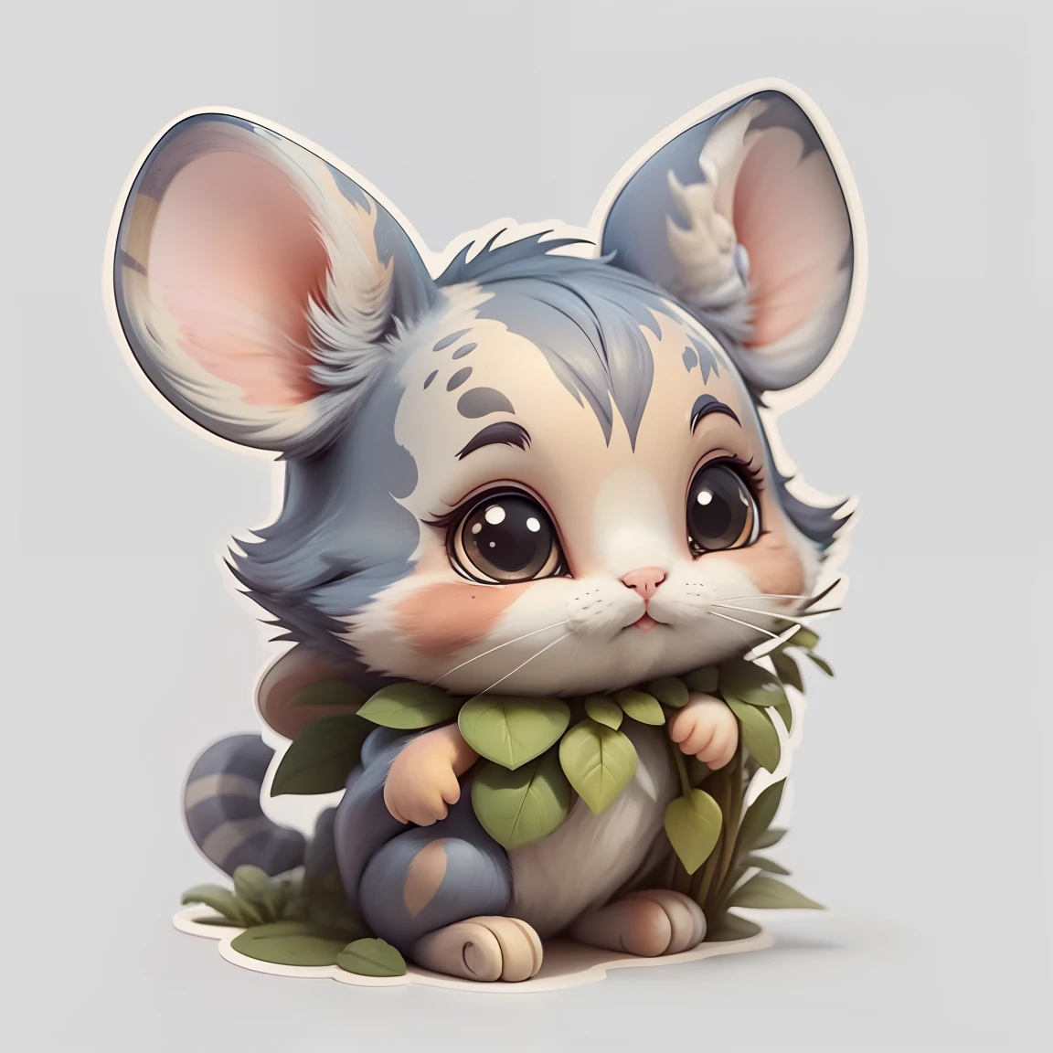 "Imaginative concept art of a cute creature，Inspired by Lora，Has the appearance of a mouse，。（CuteCreatures tag weighted at 0.9）“，clip art，