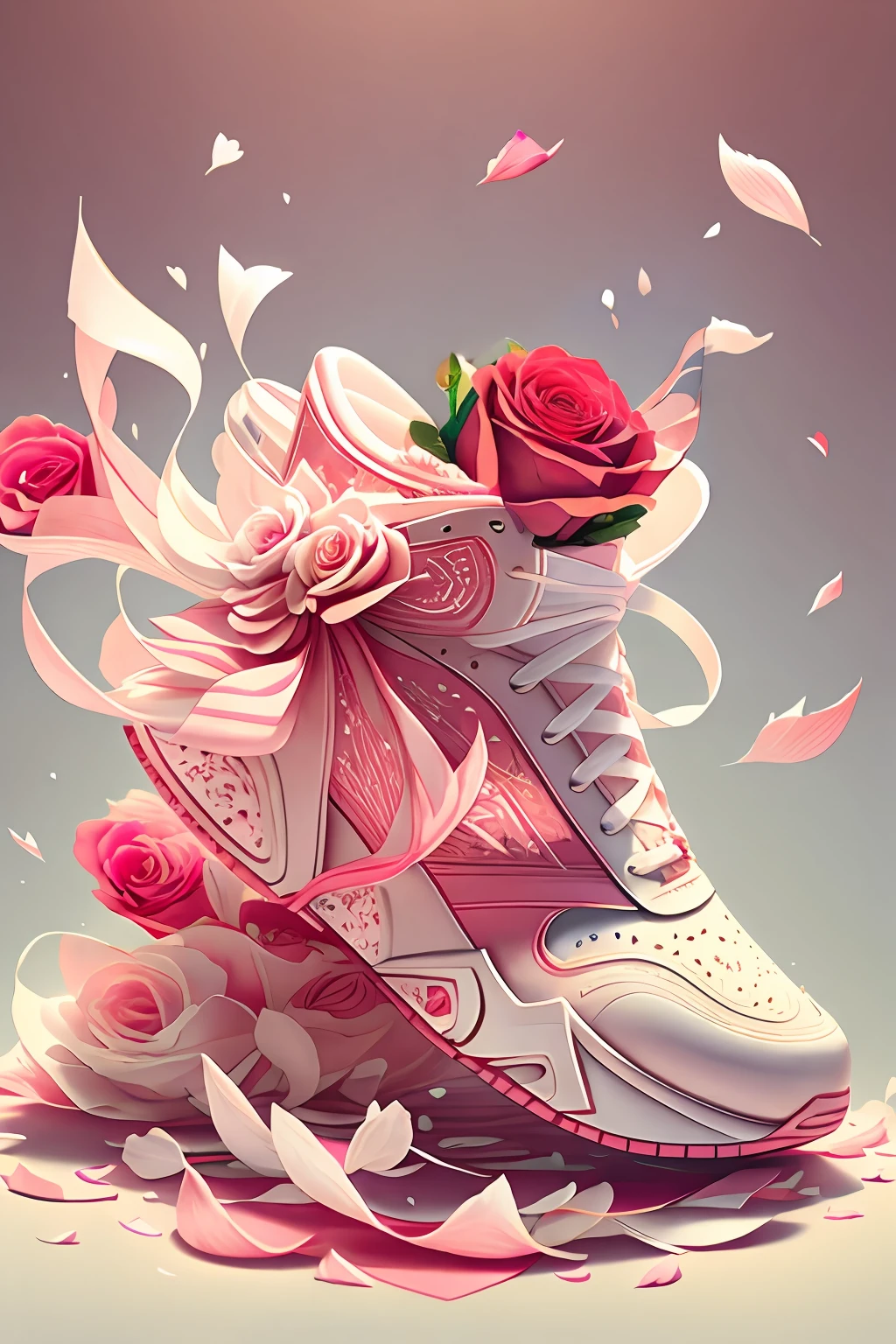 Bouquet of rose flowers、Gorgeous ribbon、gotik