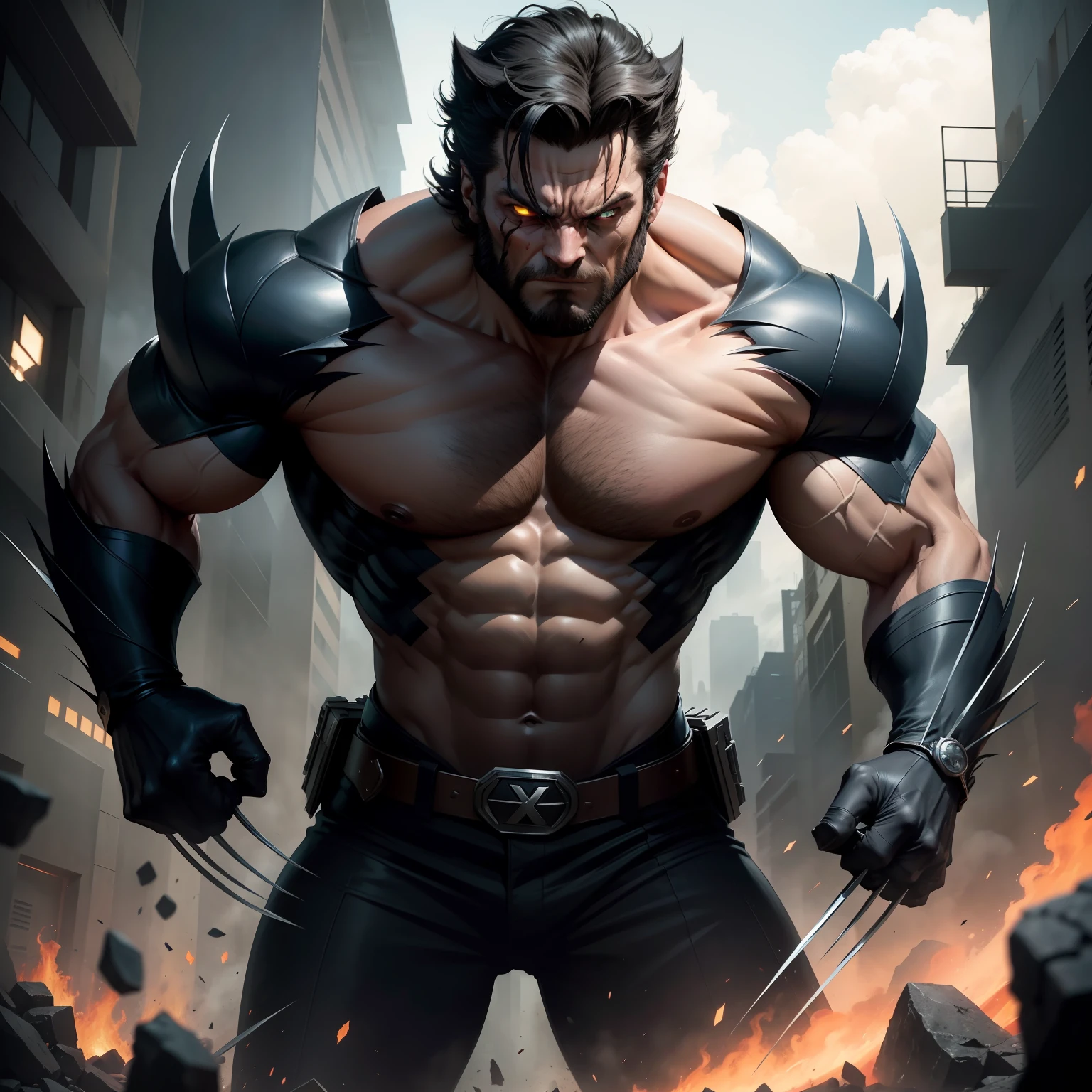 If Wolverine were a supervillain, his transformation into a malevolent antagonist would present a terrifying and formidable threat in the Marvel universe.

In this alternate scenario, Wolverine's iconic yellow and blue costume takes on a darker and more sinister appearance. The vibrant colors are replaced with a foreboding combination of black and dark red, symbolizing the corruption of his once noble and heroic persona.

His retractable adamantium claws, once a symbol of his fierce protectiveness, now become instruments of ruthless and brutal violence, capable of inflicting devastating harm on his enemies.

As a supervillain, Wolverine's regenerative healing factor becomes even more potent, making him nearly indestructible and an almost unstoppable force in combat.

However, as Wolverine embraces his malevolent path, he abandons his loyalty to the X-Men and the pursuit of justice. Instead, he becomes a lone mercenary, seeking personal gain and revenge against those he perceives as enemies.

His once honorable and compassionate demeanor is replaced with a cold and merciless nature, as he becomes a deadly assassin, leaving a trail of destruction and bloodshed wherever he goes.

As a supervillain, Wolverine's animalistic instincts take control, driving him to unleash his ferocity without restraint. He becomes a fearsome hunter, striking fear into the hearts of even the bravest heroes.

In this dark narrative, the X-Men and other heroes must confront the grim reality of facing one of their own, a former ally turned malevolent foe.

The transformation of Wolverine into a supervillain offers a compelling and intense prompt for an AI storyteller to craft a thrilling and emotionally charged narrative of the fall of a beloved hero, now turned malevolent adversary. It would explore themes of identity, redemption, and the battle between inner demons and heroic ideals.