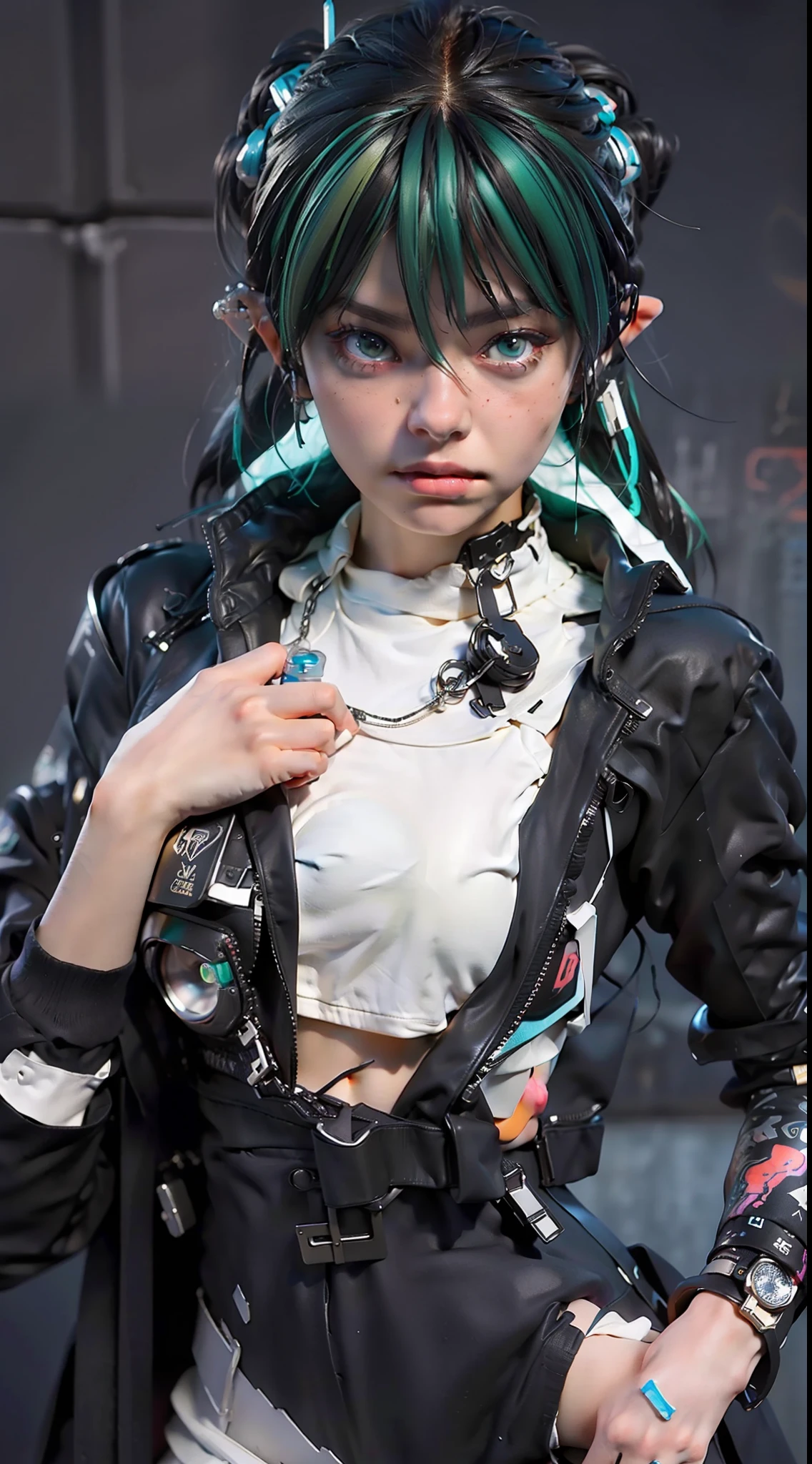((Best Quality)), ((Masterpiece)), (Highly Detailed:1.3), 3D, (Cyberpunk:1.3) cyberpunk link, computer terminal, computer servers, LCD screens, fiber optic cables, corporate logos, HDR (High Dynamic Range) cyberpunk, dark boy,cyber clothing, cyber armor, neon green, blond hair, elf, Ray Tracing, NVIDIA RTX, Super-Resolution, Unreal 5, Subsurface Scattering, PBR Texturing, Post-processing,  Anisotropic filtering, Depth of field, Maximum clarity and sharpness, Multilayer textures, Albedo and specular maps, Surface shading, accurate simulation of light-material interaction, perfect proportions, Octane Render, two-tone lighting, low ISO, white balance, rule of thirds, wide aperature, 8K RAW, efficient sub-pixel, sub-pixel convolution, luminescent particles,