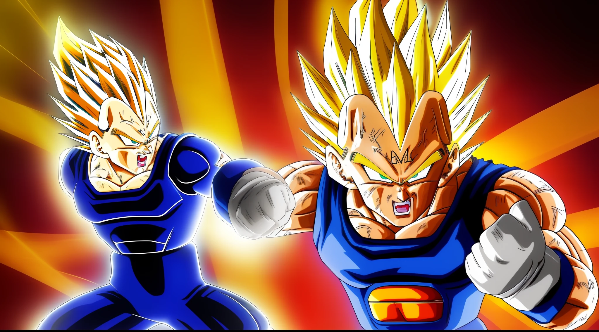 Vegeta , cyborg, dbz, sendo o super man, super Saiyajin 4, corpo inteiro, realista, 4k, 3d